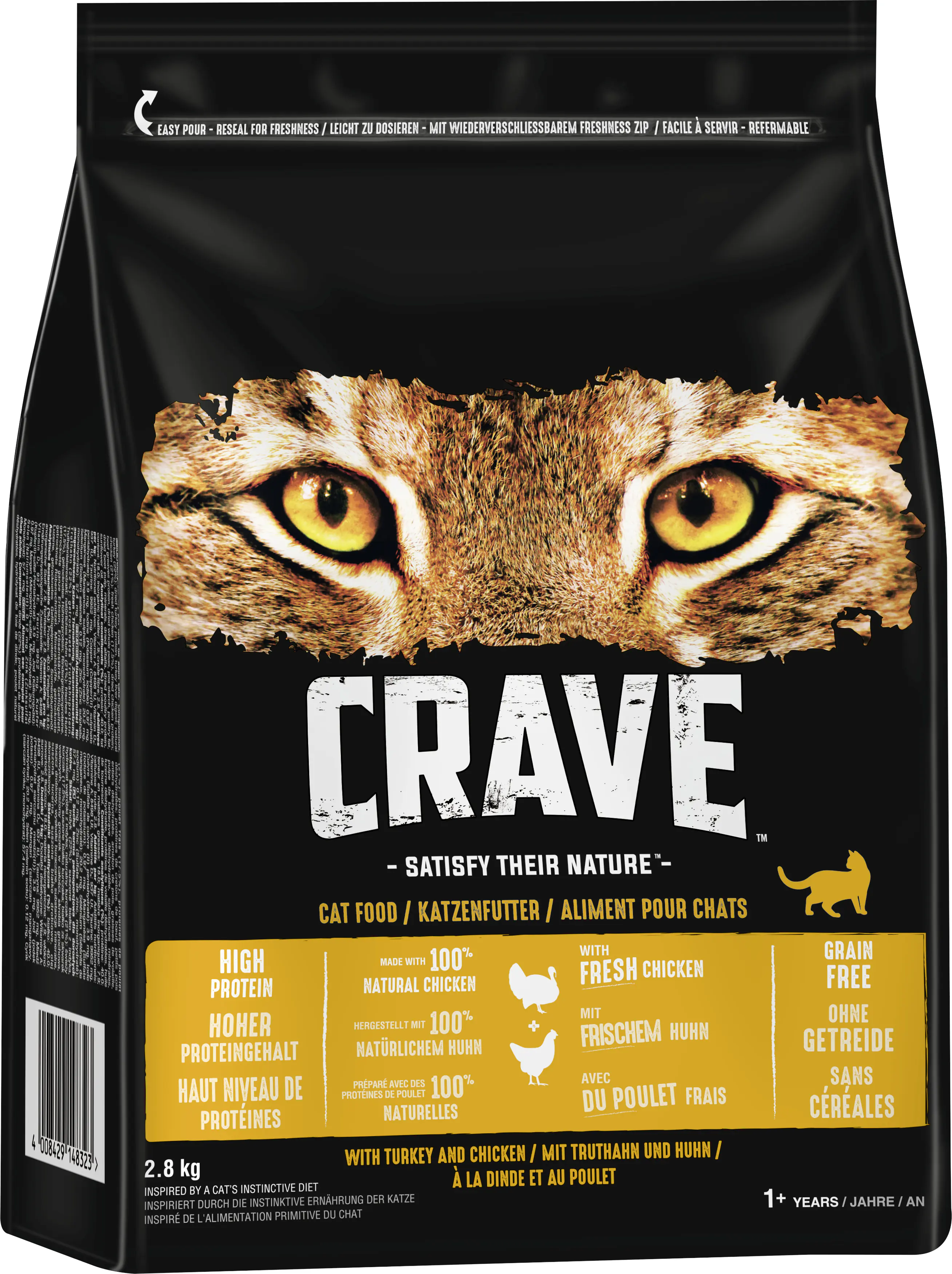 Crave Adult mit Truthahn und Huhn Katzenfutter 2,8 kg