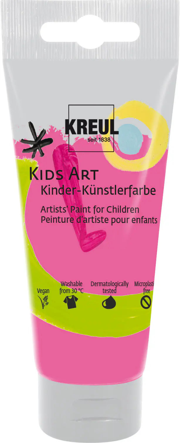 Kreul Kids Art Kinder-Künstlerfarbe Fluoreszierend pink Tube 75 ml