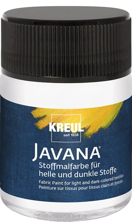 Kreul Javana Stoffmalfarbe für helle und dunkle Stoffe weiss 50 ml