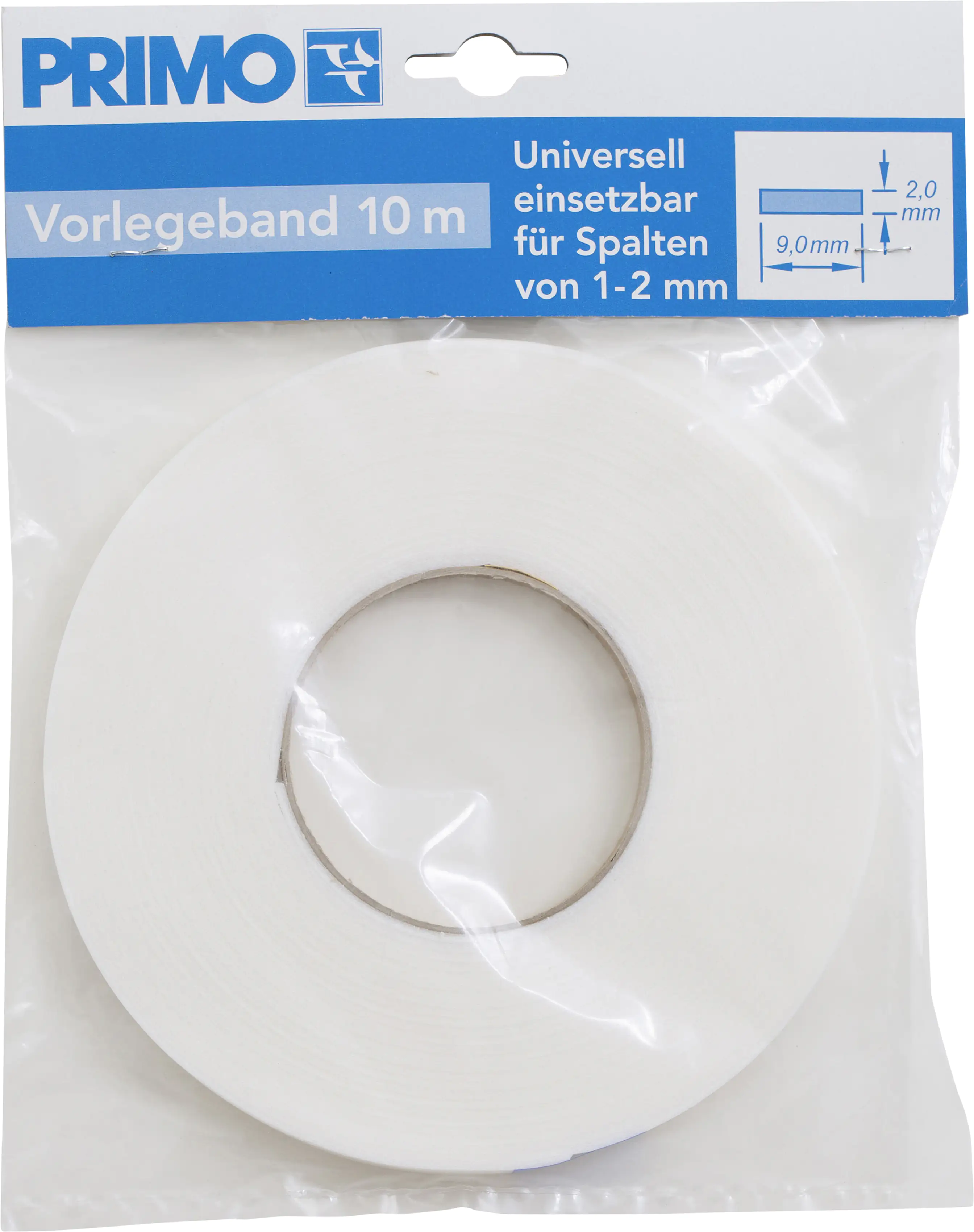 Vorlegeband weiß 10 m, 9 mm breit