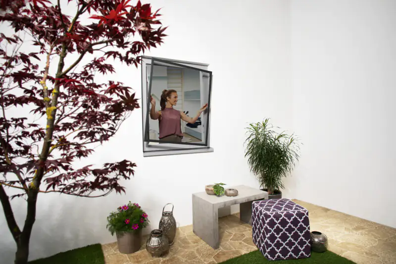 Primaster Fliegenschutz-Teleskopfenster 130 x 150 cm anthrazit/anthrazit kürzbar