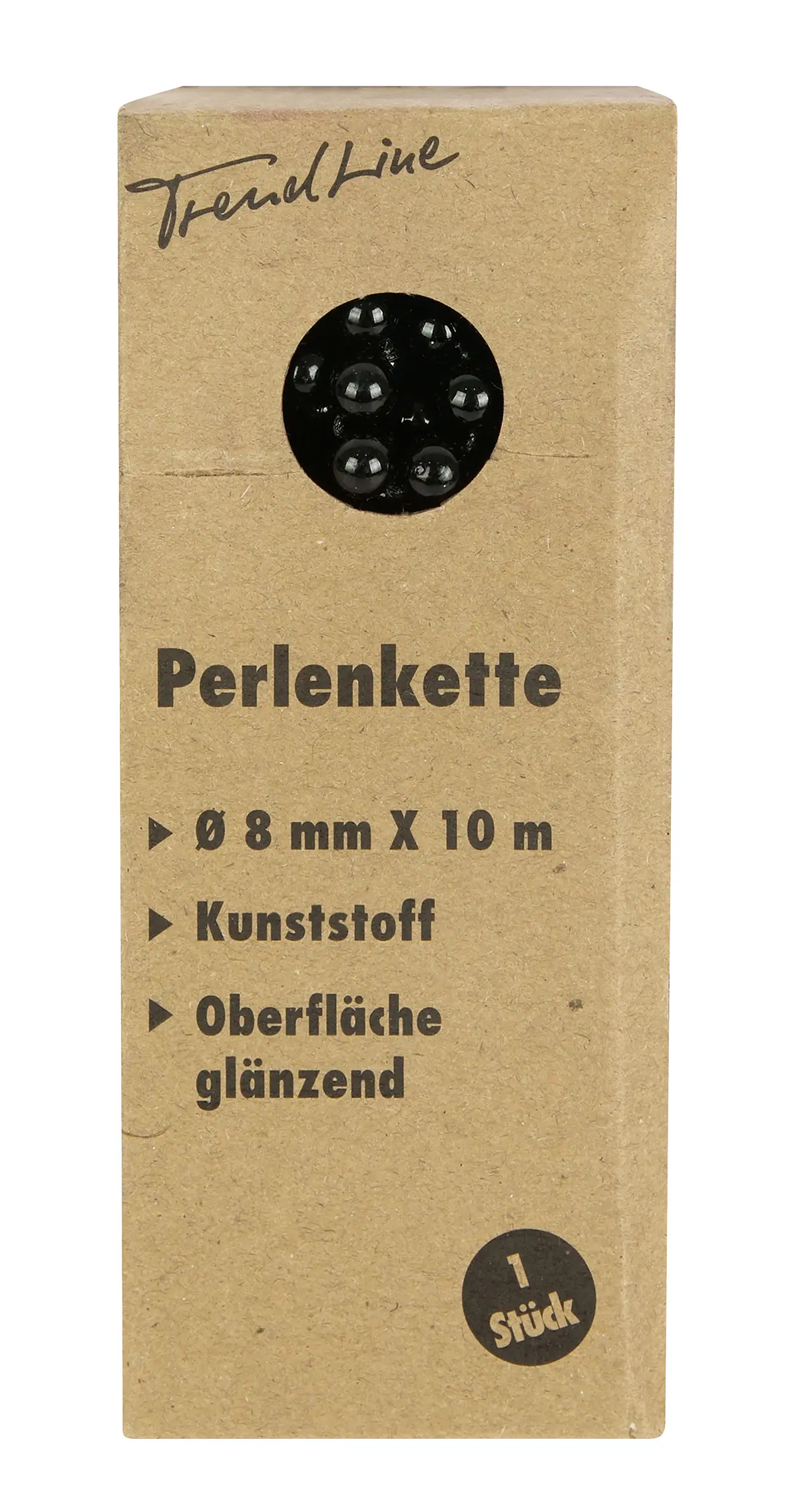 TrendLine Perlenkette bruchfest, langlebig 10 m schwarz