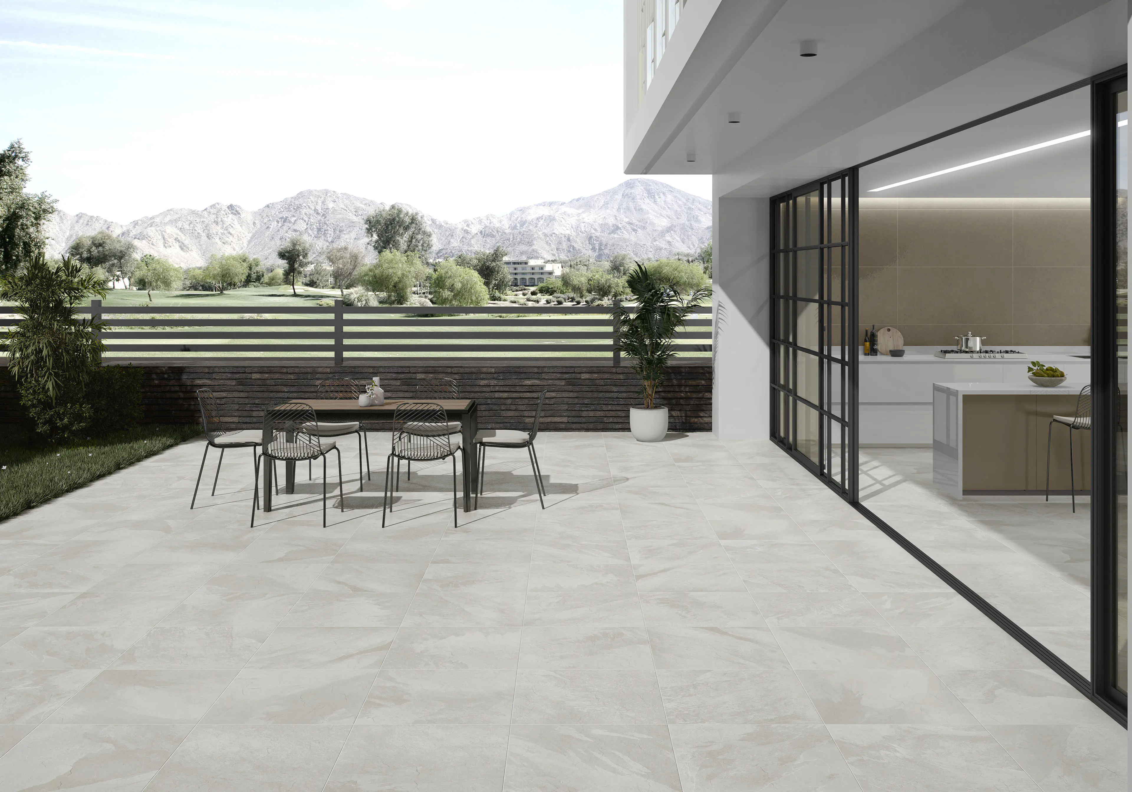 Bodenfliese Feinsteinzeug Rhone 60 x 60 cm hellgrau