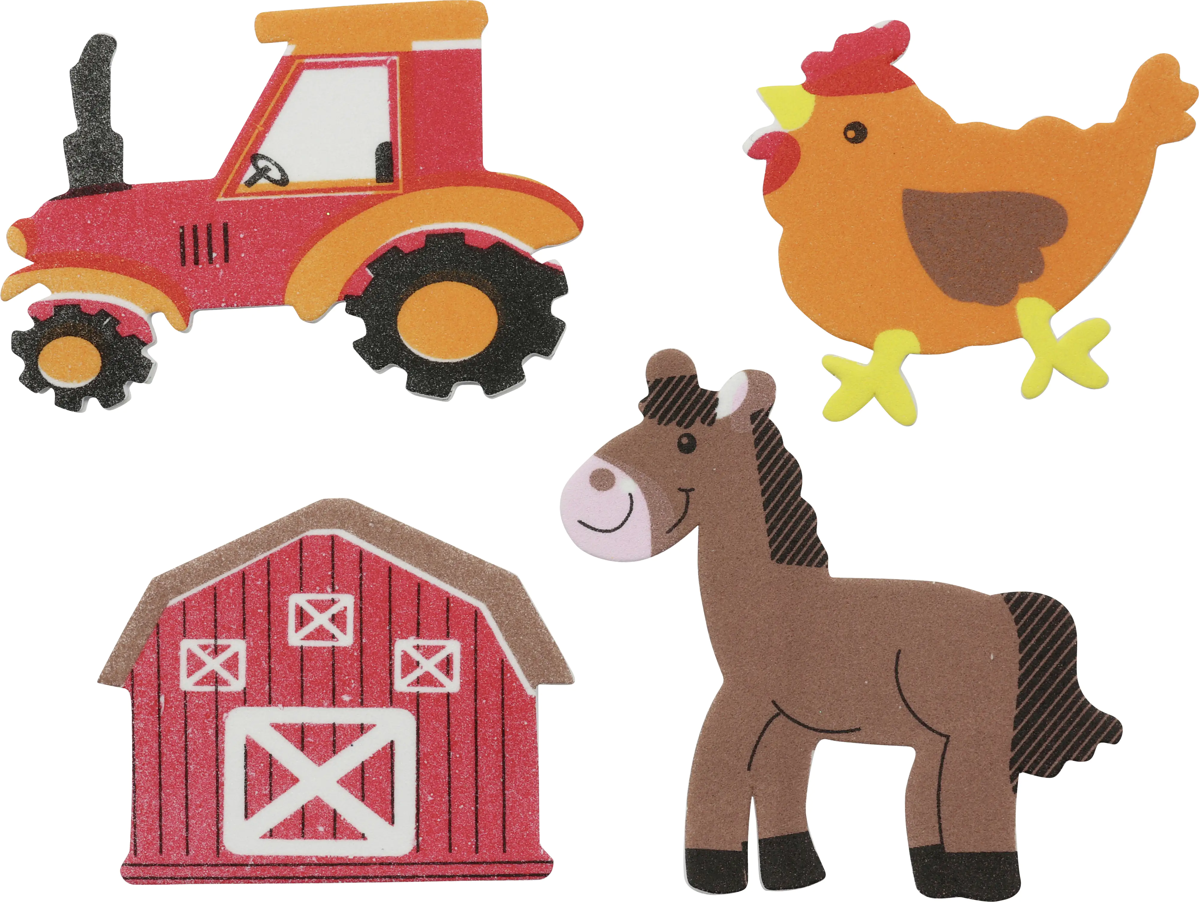 Glorex Moosgummi Sticker Bauernhof selbstklebend , 29 Stück