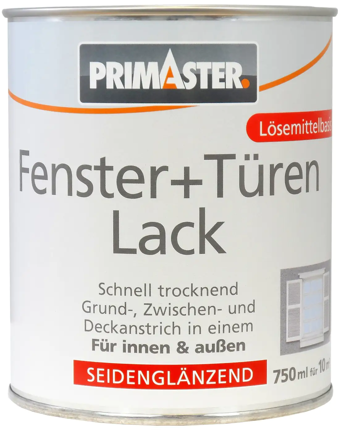 Primaster Fenster und Türenlack 750 ml weiß seidenglänzend