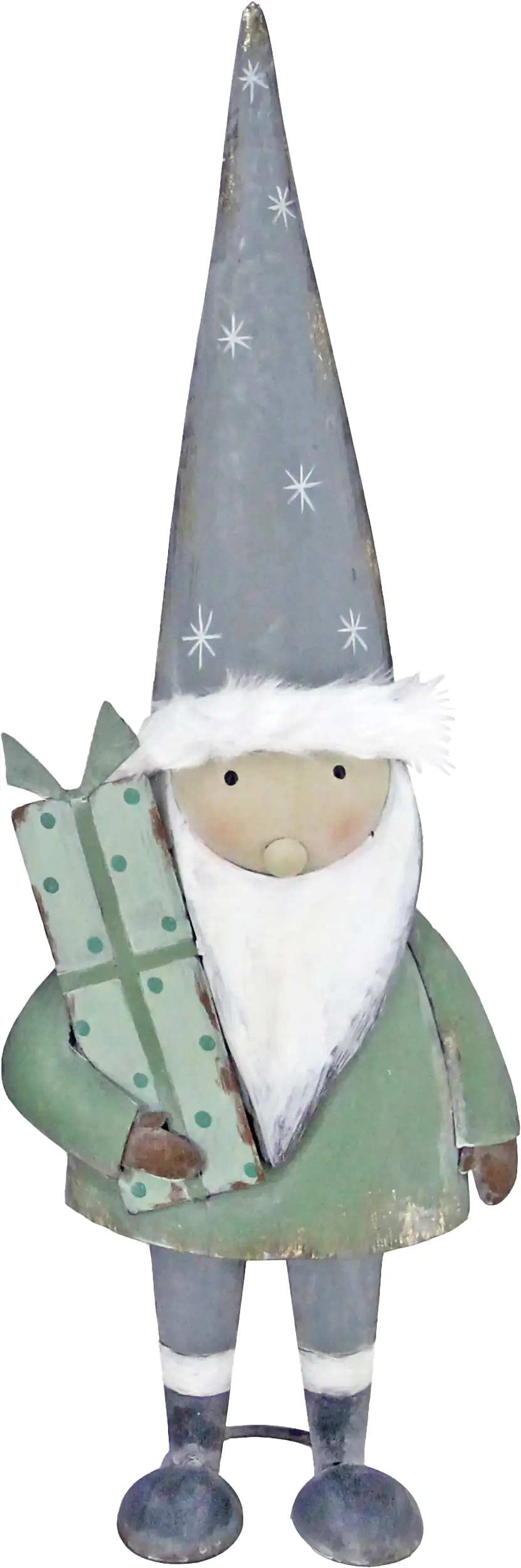 TrendLine Dekofigur Metall Weihnachtsmann 63 x 22 cm grün-weiß