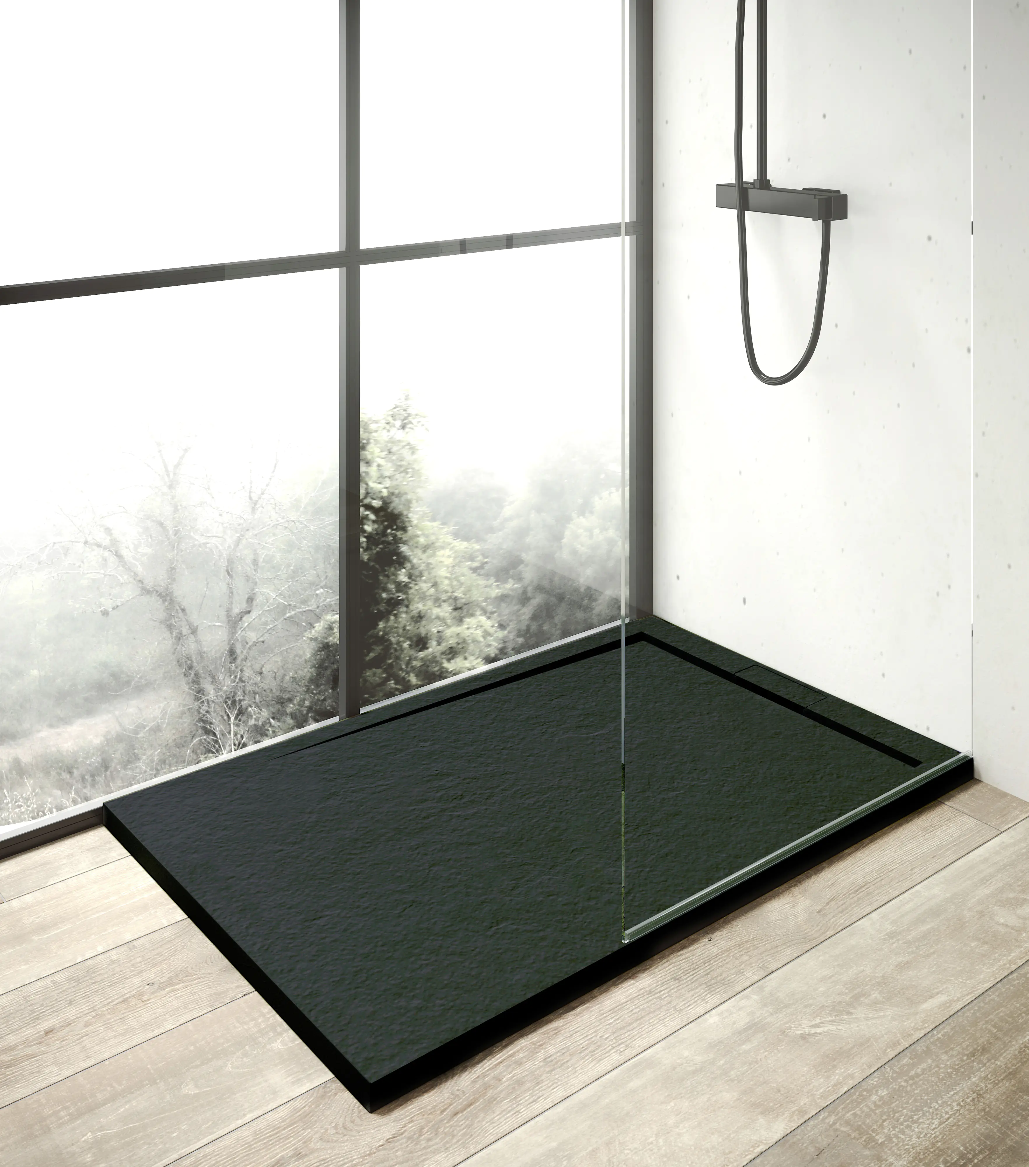 Mineralgussduschwanne Zona 120 x 90 cm, anthrazit, ohne Ablaufgarnitur, ohne Füsse