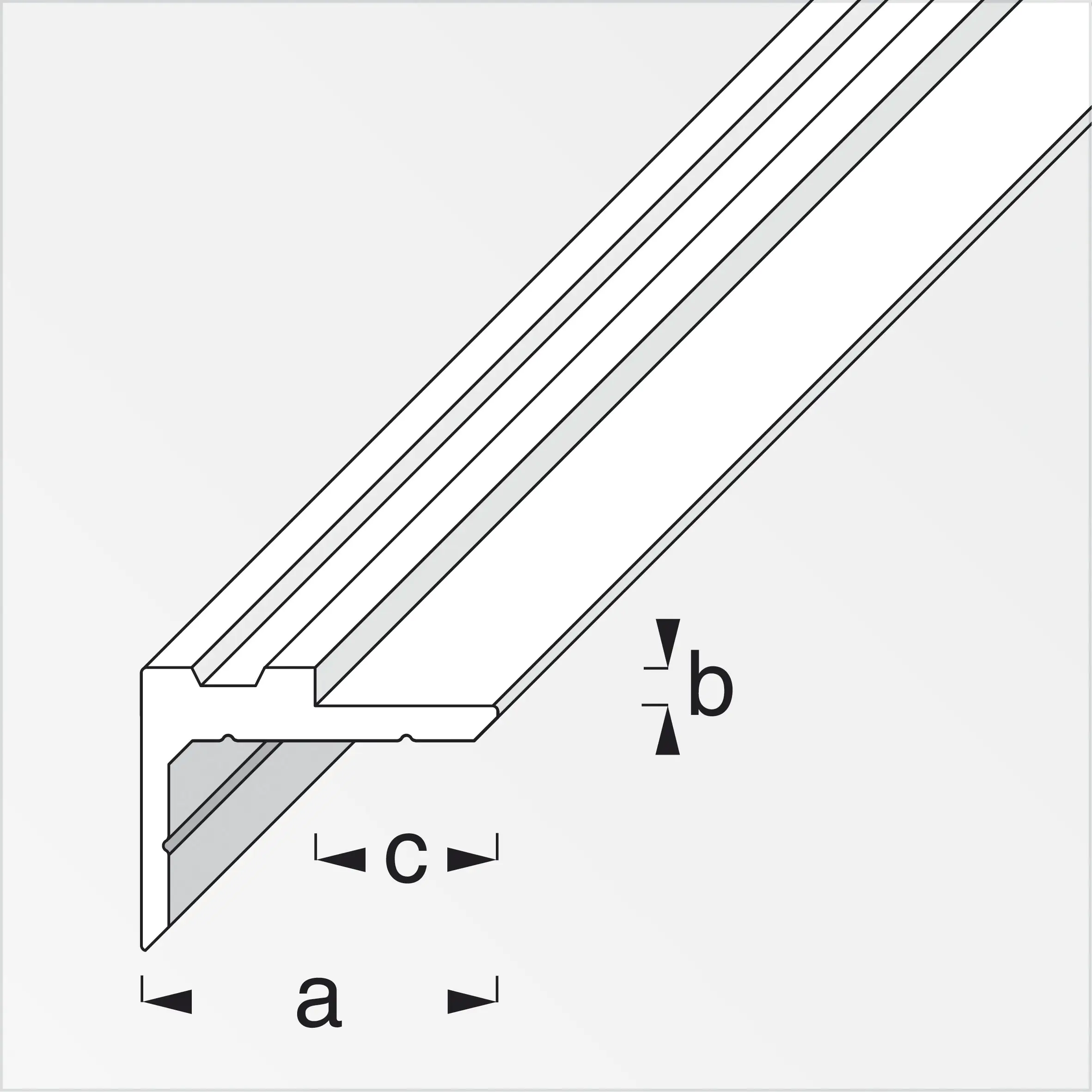 alfer Winkel-Profil, einseitig 1 m, 19.5 x 10 mm Aluminium roh blank