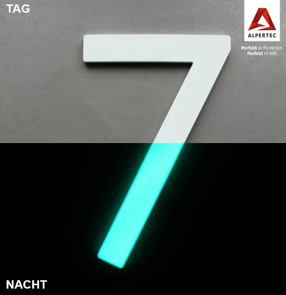 Alpertec Hausnummer 7 Selbstklebend Nachtleuchtend