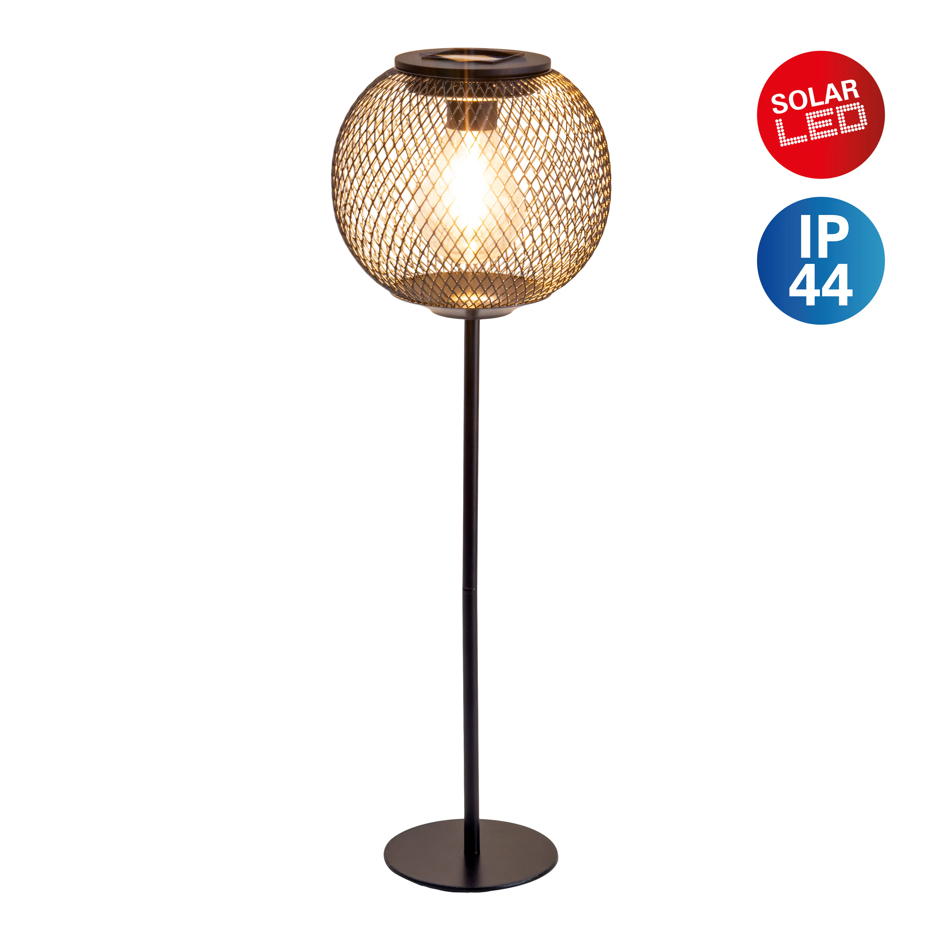 Näve Solar-Gartenleuchte LED mit Dämmerungssensor Geli 46,5 cm schwarz