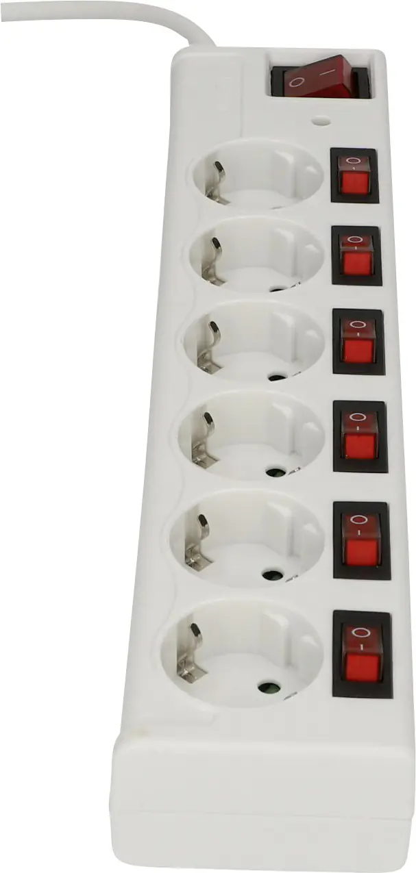 Unitec Steckdosenleiste 6-Fach 1,4m flexibel weiß