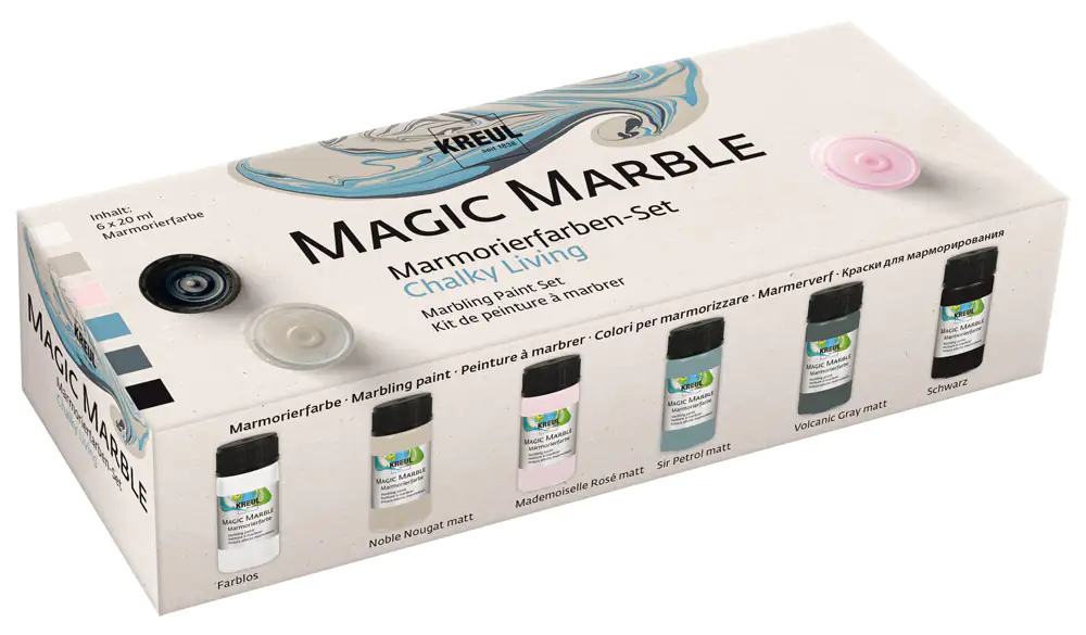 Kreul Magic Marble Marmorierfarben Chalky Living Set 6 x 20 ml