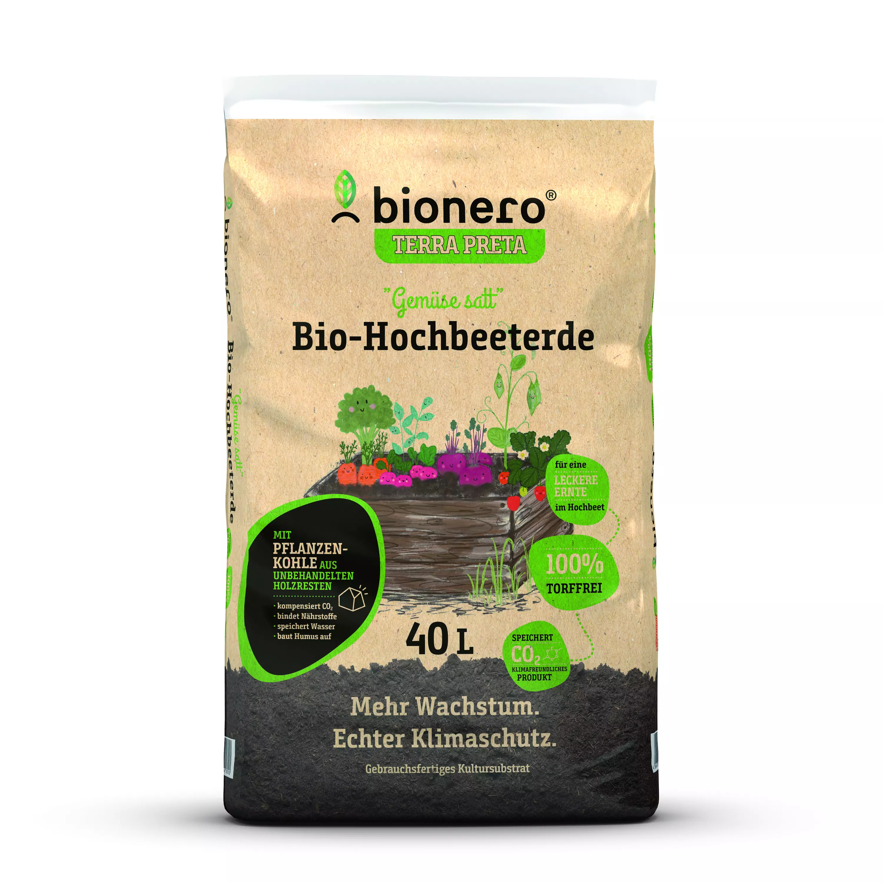 bionero Bio Hochbeeterde "Gemüse satt" 40 L torffrei bionero Bio Hochbeeterde "Gemüse satt" 40 L torffrei