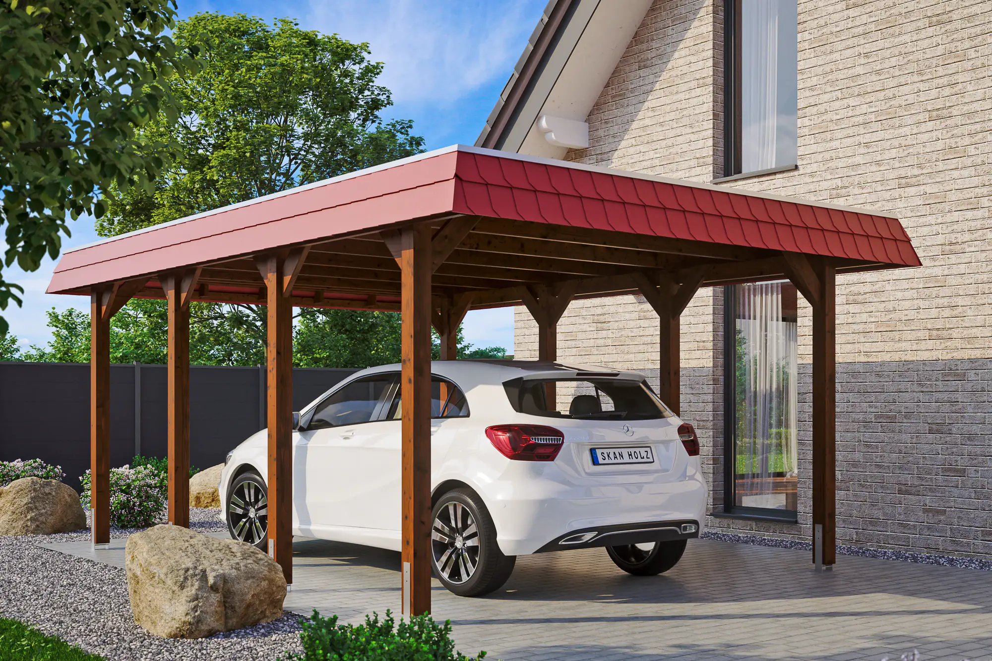 4018211034031 SKAN HOLZ Carport Spreewald 396 x 589 cm mit EPDM-Dach