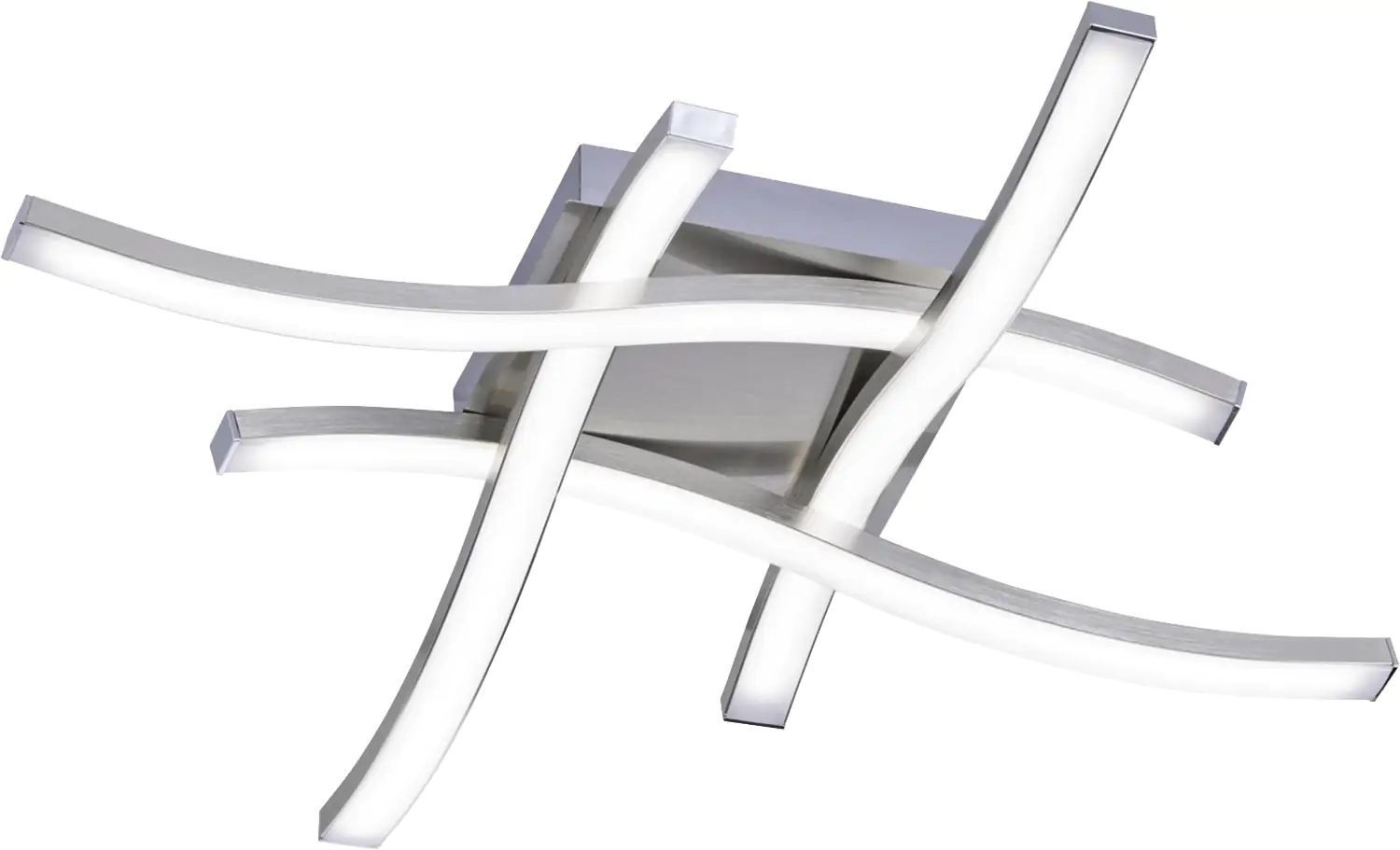 Reality Leuchten LED Deckenleuchte Route 4-flg., nickel matt