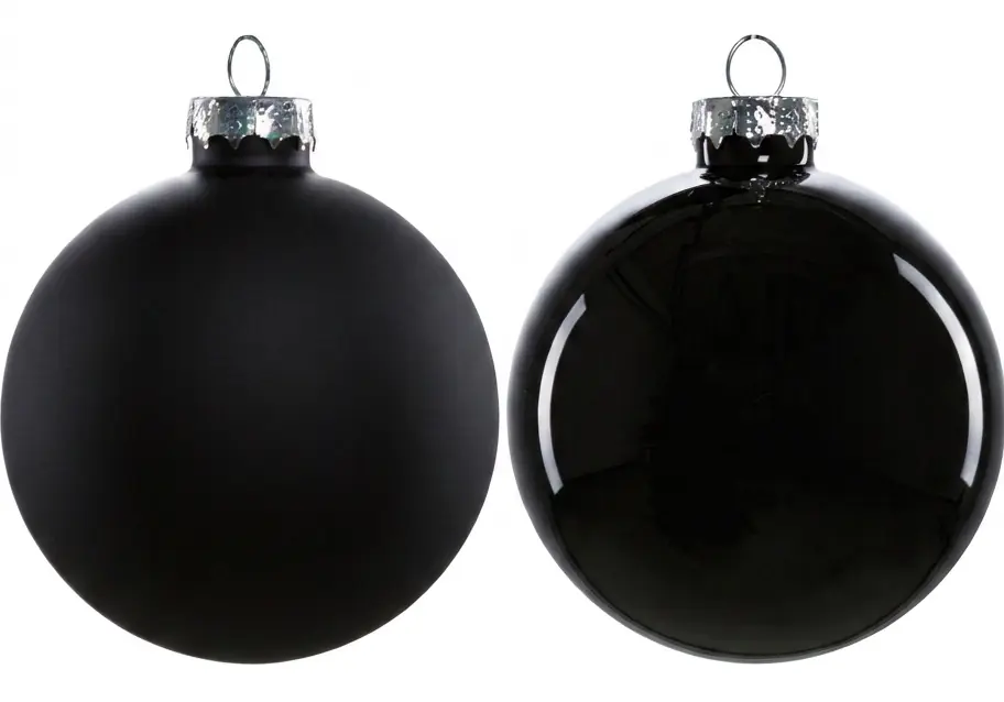 TrendLine Weihnachtskugeln aus Glas Ø 8,0 cm schwarz 6 Stück