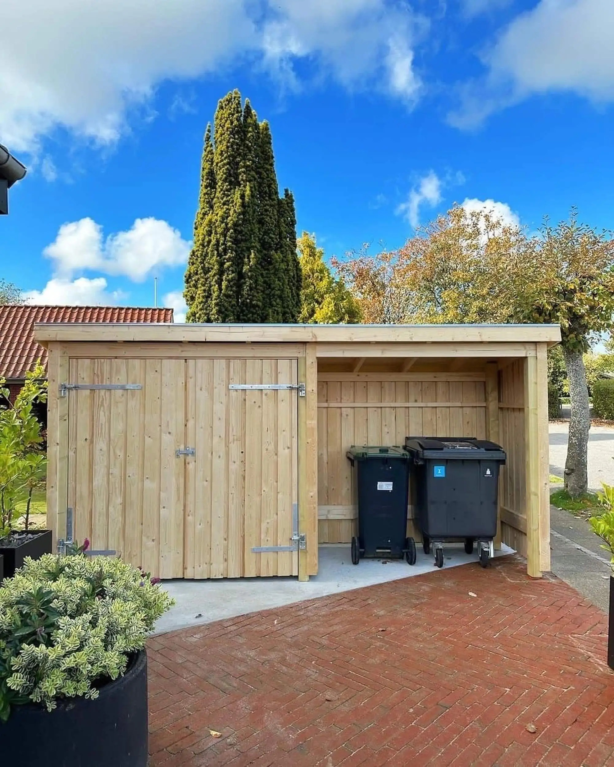 Plus Gartenhaus Nordic Multi 416 x 99 cm natur mit Doppeltür, Dachpappe