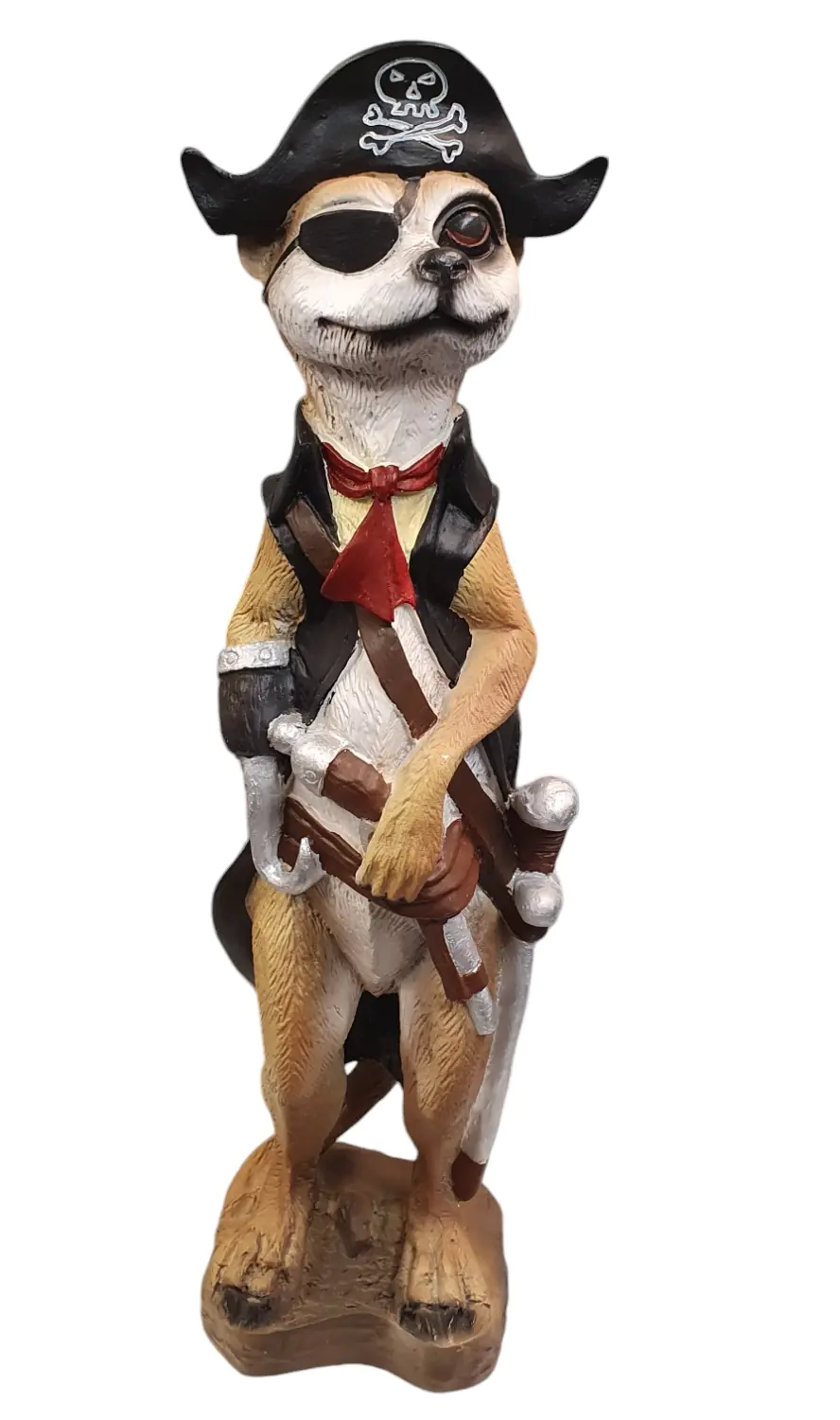Figur Erdmännchen Pirat 65 x 19 x 15 cm braun