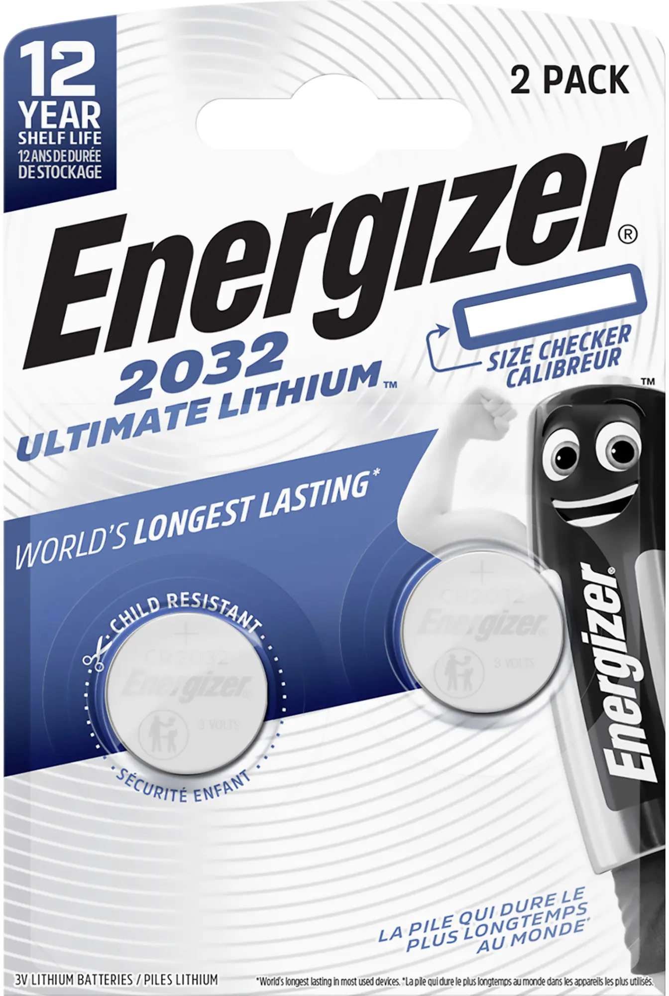 Energizer Knopfzelle CR 2032 Ultimate Lithium, 3 V, 2er Pack