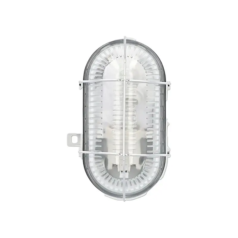 Ovalleuchte 60W Metallkorb grau