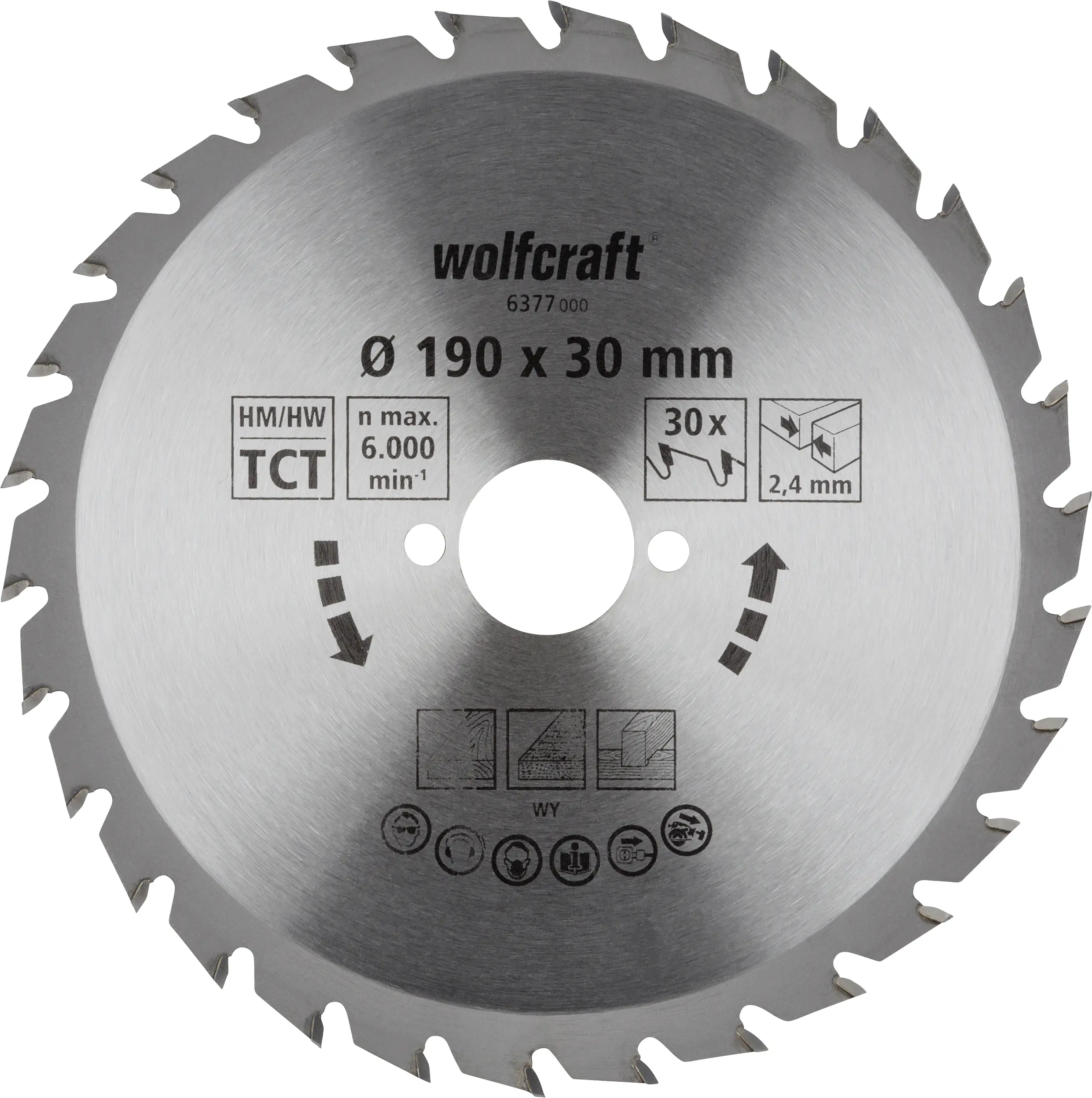Wolfcraft Kreissägeblatt Serie grün Ø 190 mm Bohrung Ø 30 mm Wolfcraft Kreissägeblatt Serie grün Ø 190 mm Bohrung Ø 30 mm