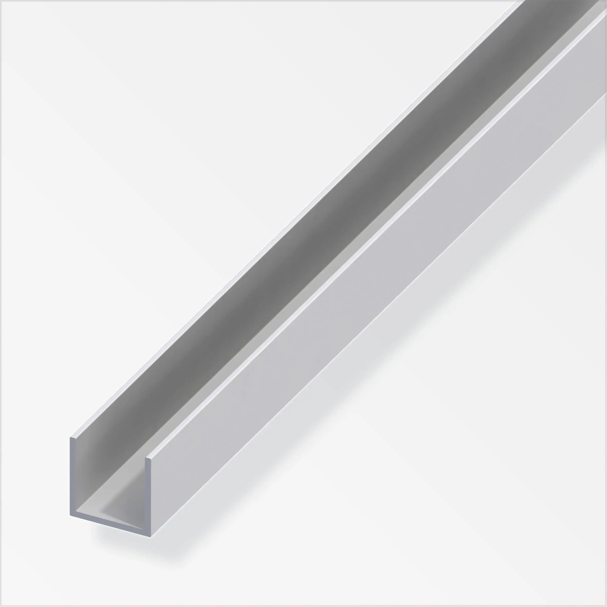 alfer U-Profil 2 m, 8.2 x 10.1 x 1.3 mm Aluminium eloxiert silber