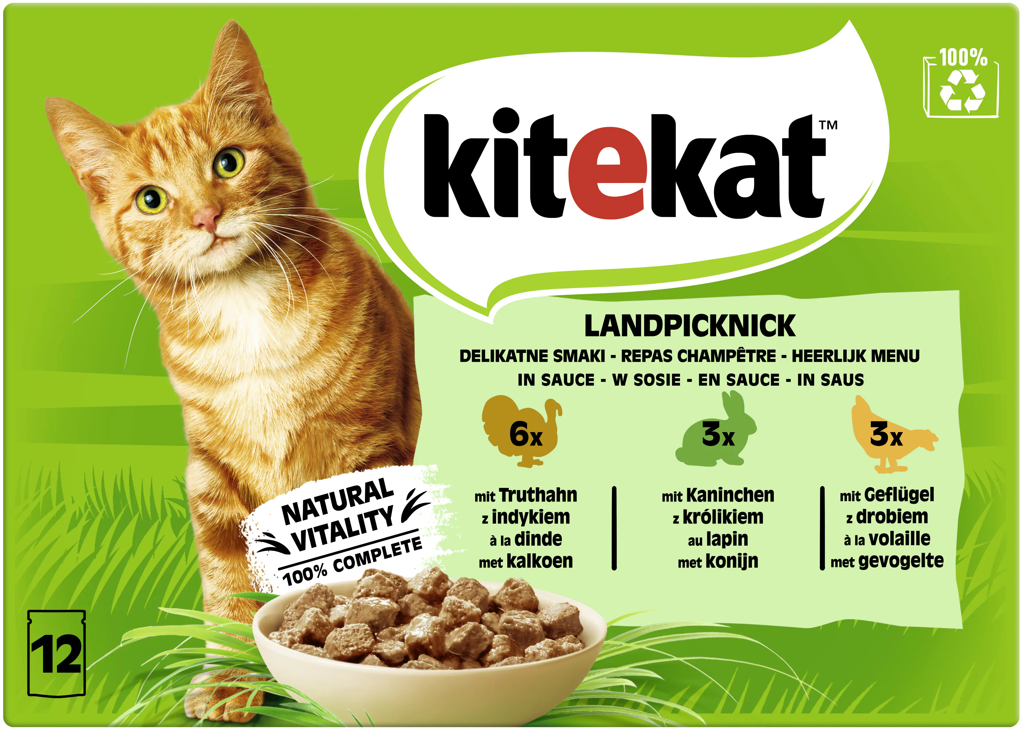 Kitekat Landpicknick in Sauce Multipack 12x85 g