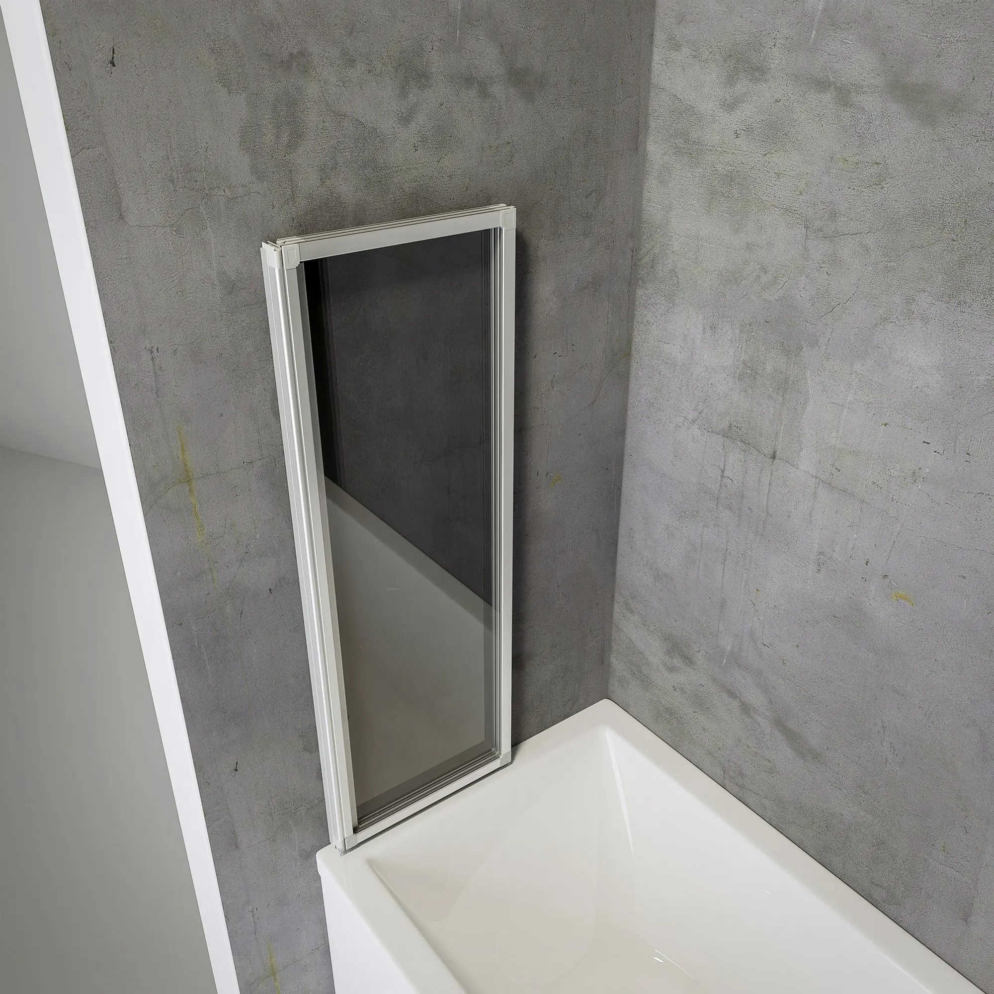Schulte Badewannenaufsatz Alu natur 127 x 140 cm Sicherheitsglas