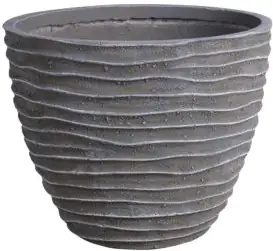 TrendLine Pflanztopf Ø 36,8 x 29,5 cm grau gerillt