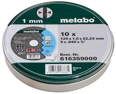 Metabo Trennscheiben-Set 10-teilig 125 x 1 x 22,23 mm INOX TF41 Metabo Trennscheiben-Set 10-teilig 125 x 1 x 22,23 mm INOX TF41