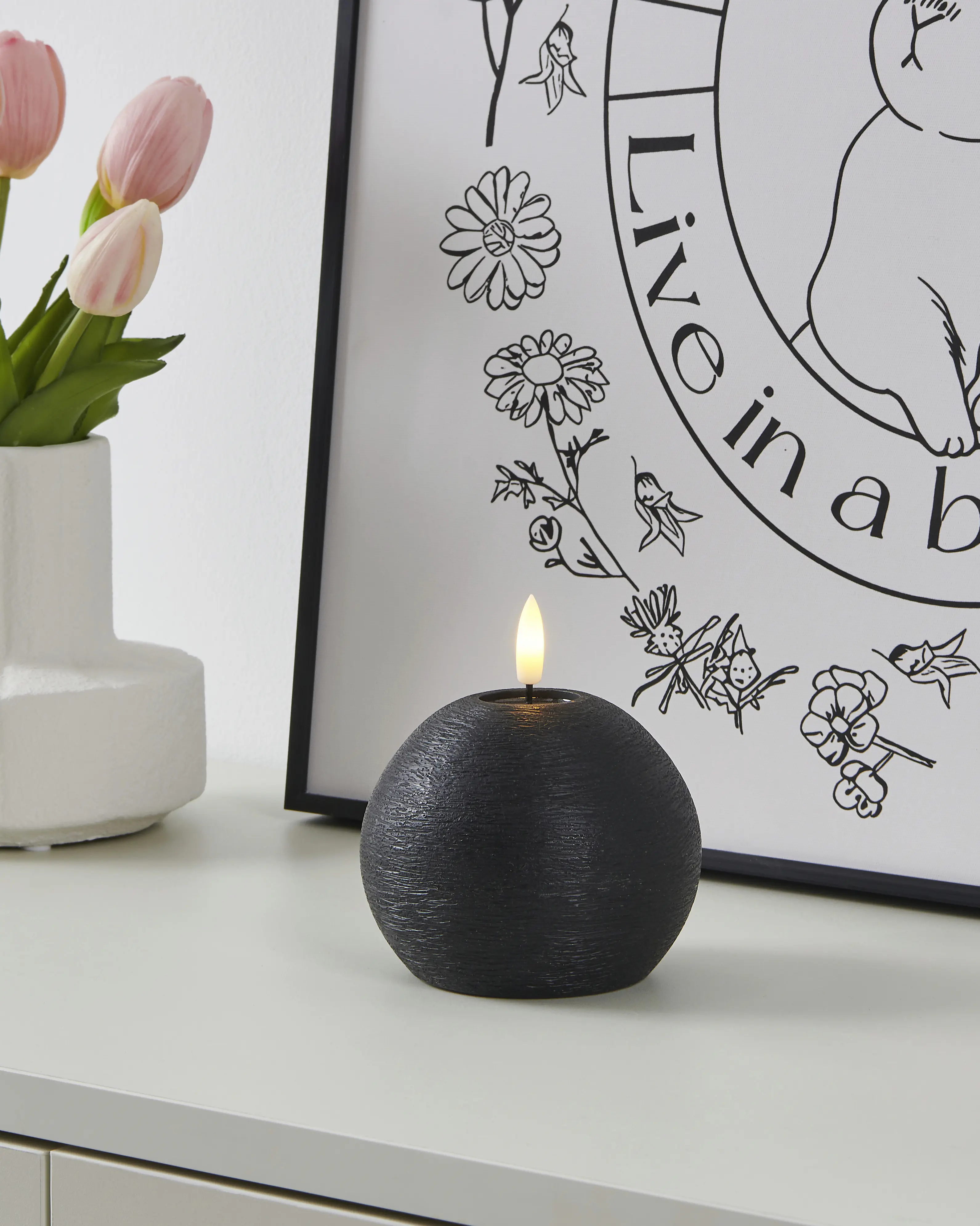 Eglo LED Kerze Leskino warmweiß 10 x Ø 10 cm schwarz 