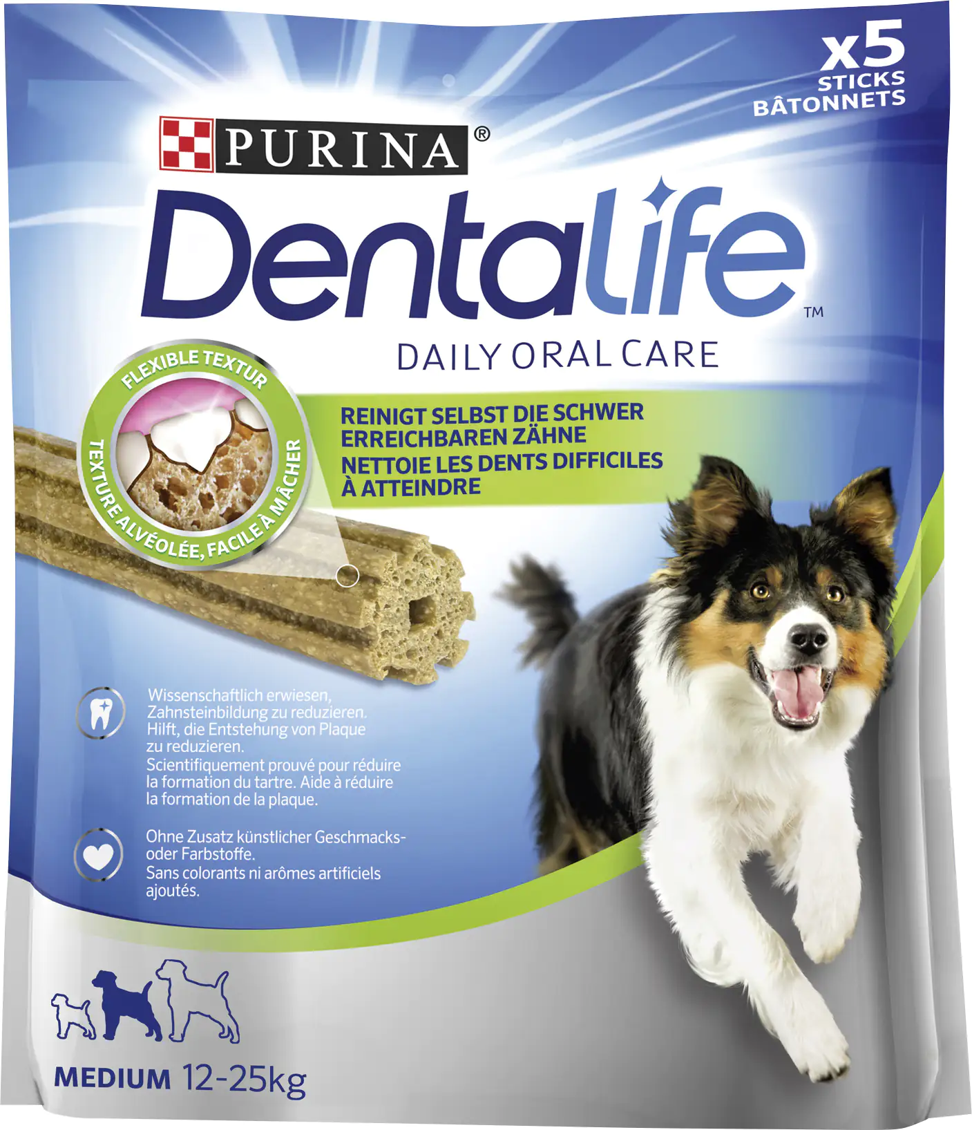 Purina DentaLife Medium Snacks für mittelgroße Hunde 5 Sticks 115g Purina DentaLife Medium Snacks für mittelgroße Hunde 5 Sticks 115g