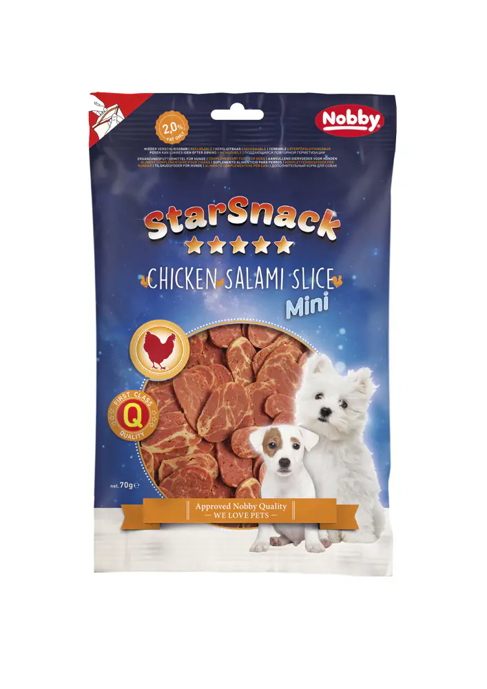 Nobby StarSnack MINI Chicken Salami Slice 70g 70g
