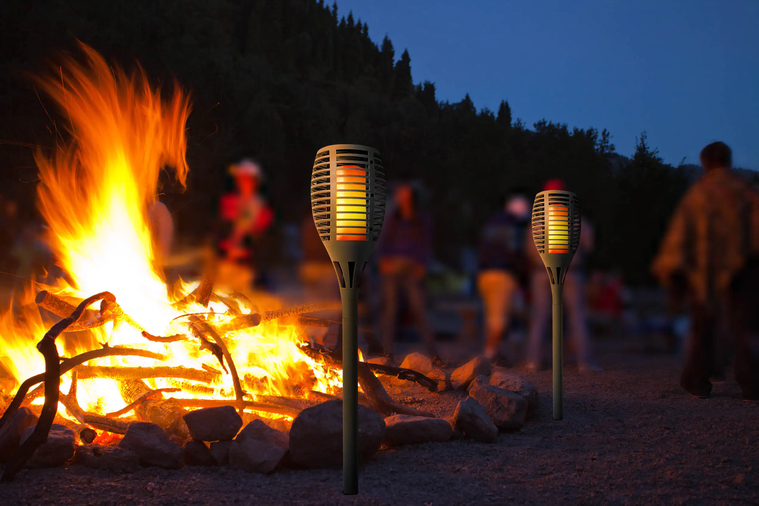 Light & More LED Solarleuchte Fackel schwarz