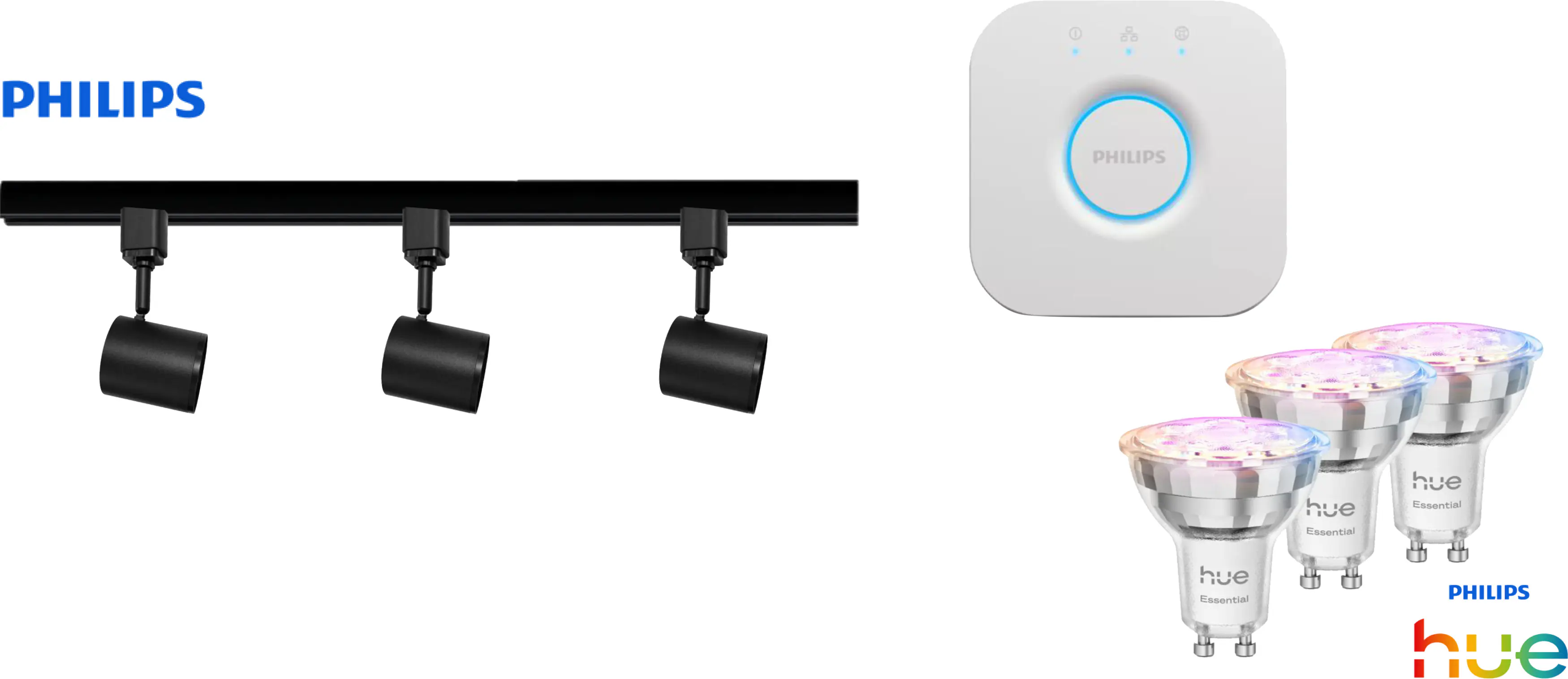 Philips LED Leuchten 3er Spot Zilo Easy Link + Smart-Home schwarz 100 cm warmweiß-kaltweiß RGB