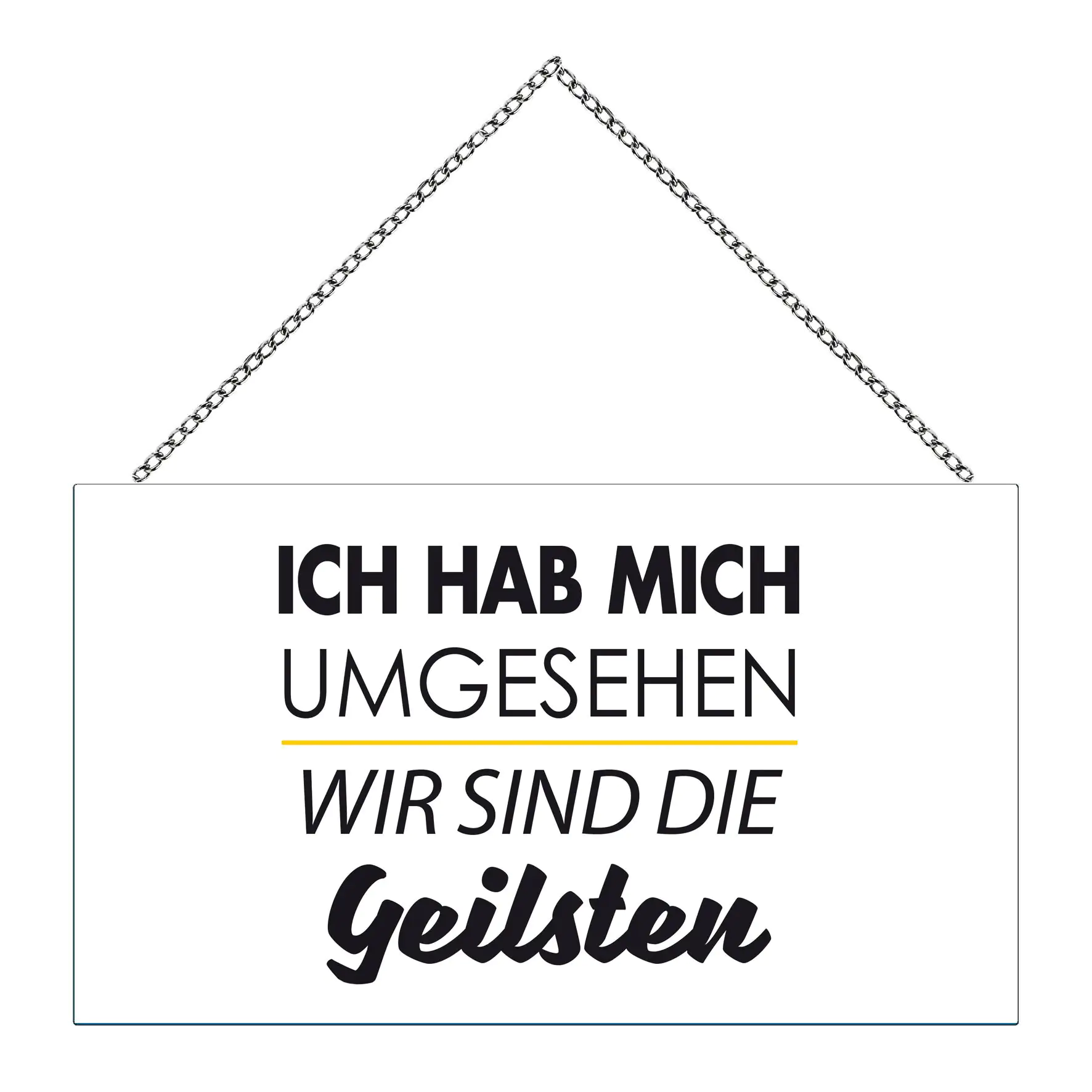 Schild mit Spruch Die Geilsten, 23 x 13 cm mit Kette