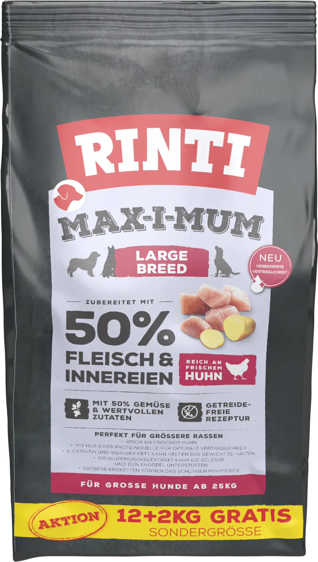 Rinti Max-i-Mum Hundetrockenfutter Adult 12 + 2 kg Fleisch & Innereien Rinti Max-i-Mum Hundetrockenfutter Adult 12 + 2 kg Fleisch & Innereien