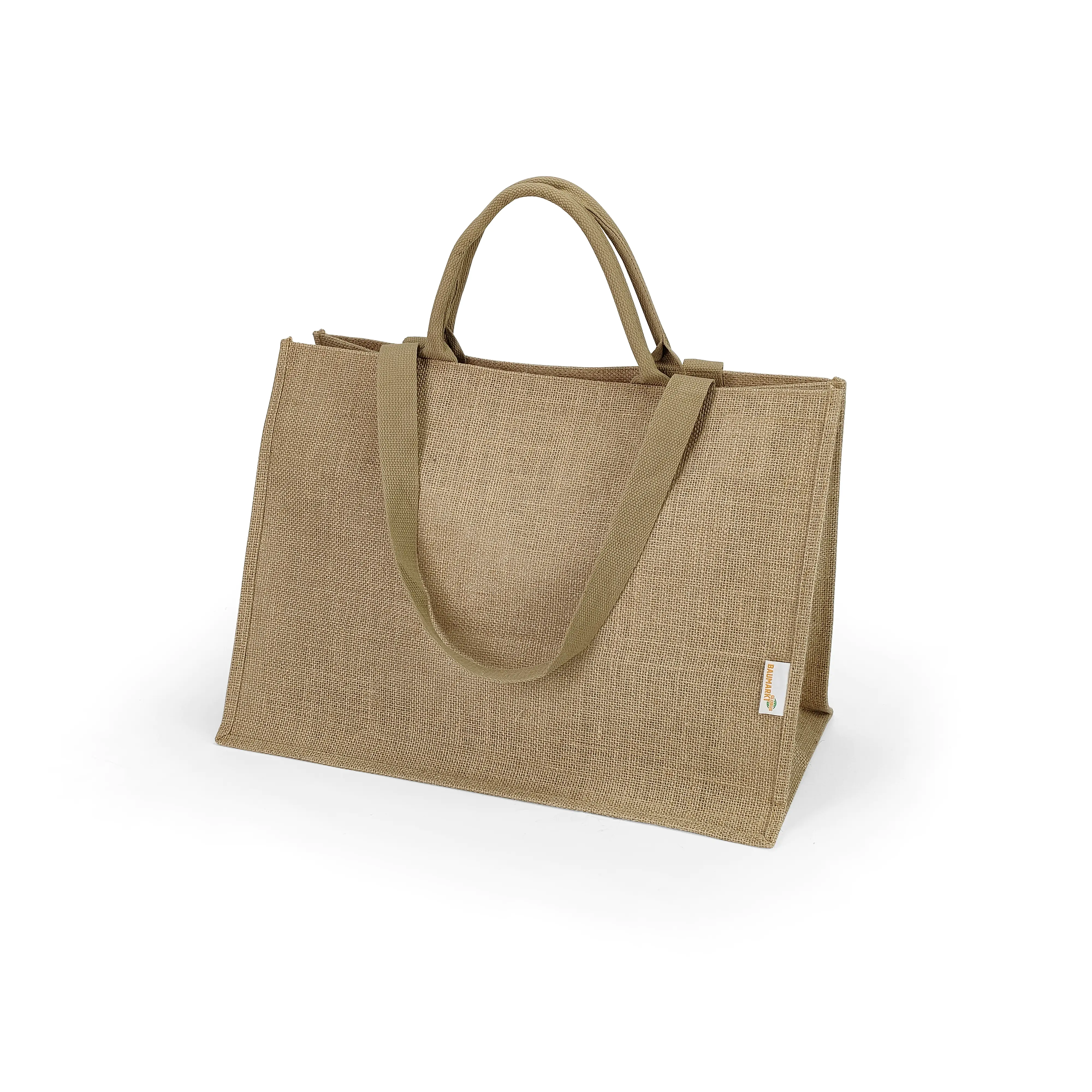 Einkaufstasche mit vier Tragegriffen Jute beige