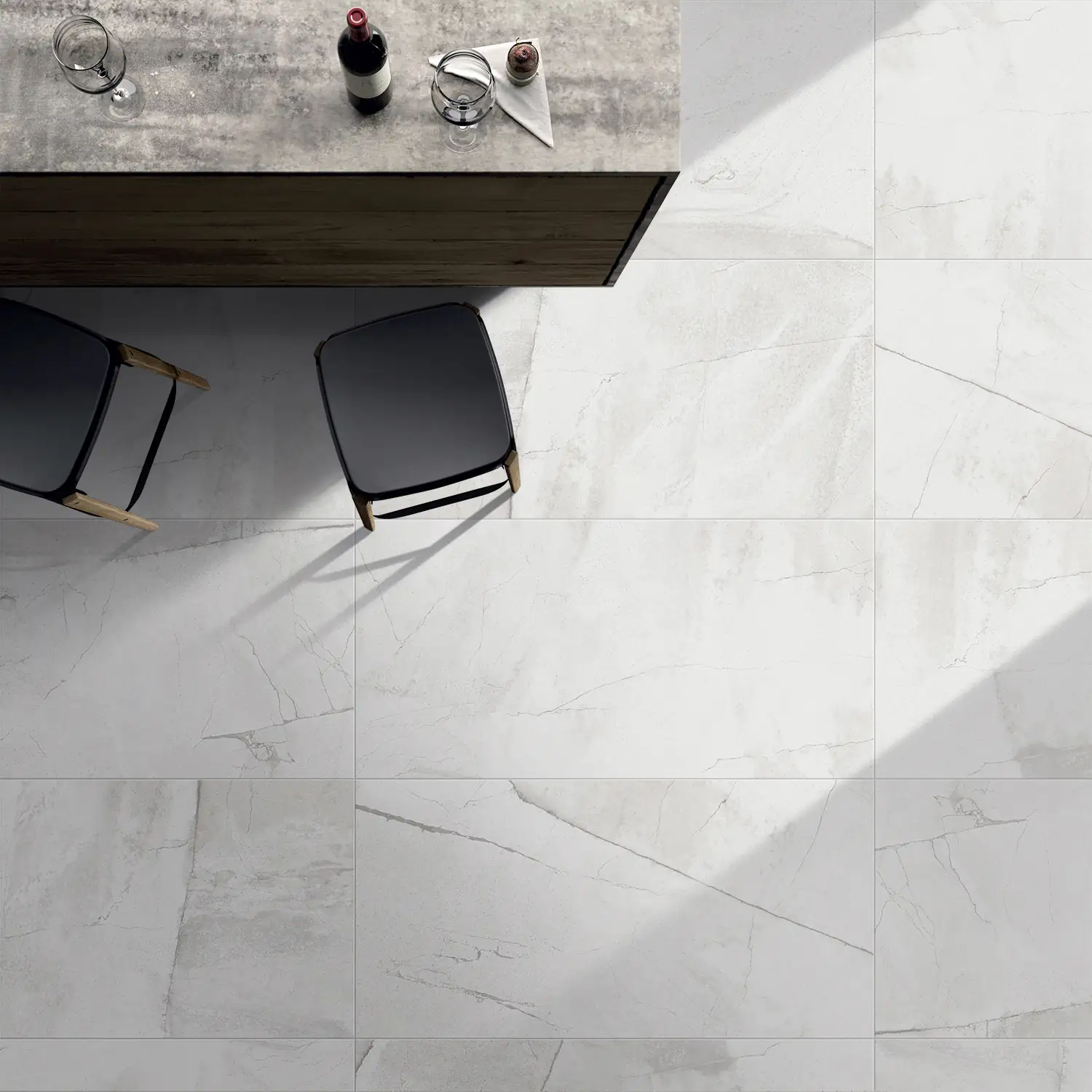 Bodenfliese Feinsteinzeug Serrenti 60 x 120 weiß