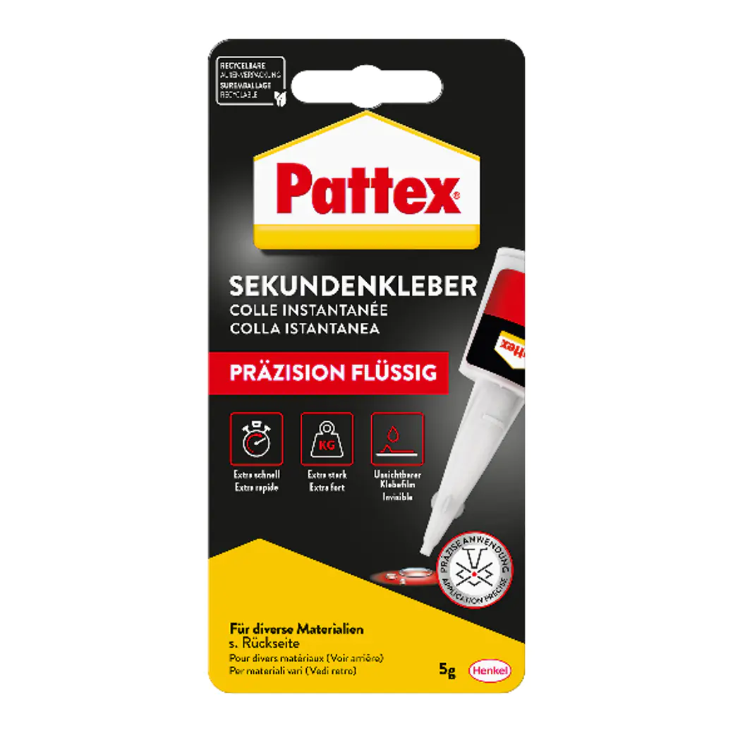 Pattex Sekundenkleber Präzision transparent 5 g Dosierfläschchen Pattex Sekundenkleber Präzision transparent 5 g Dosierfläschchen