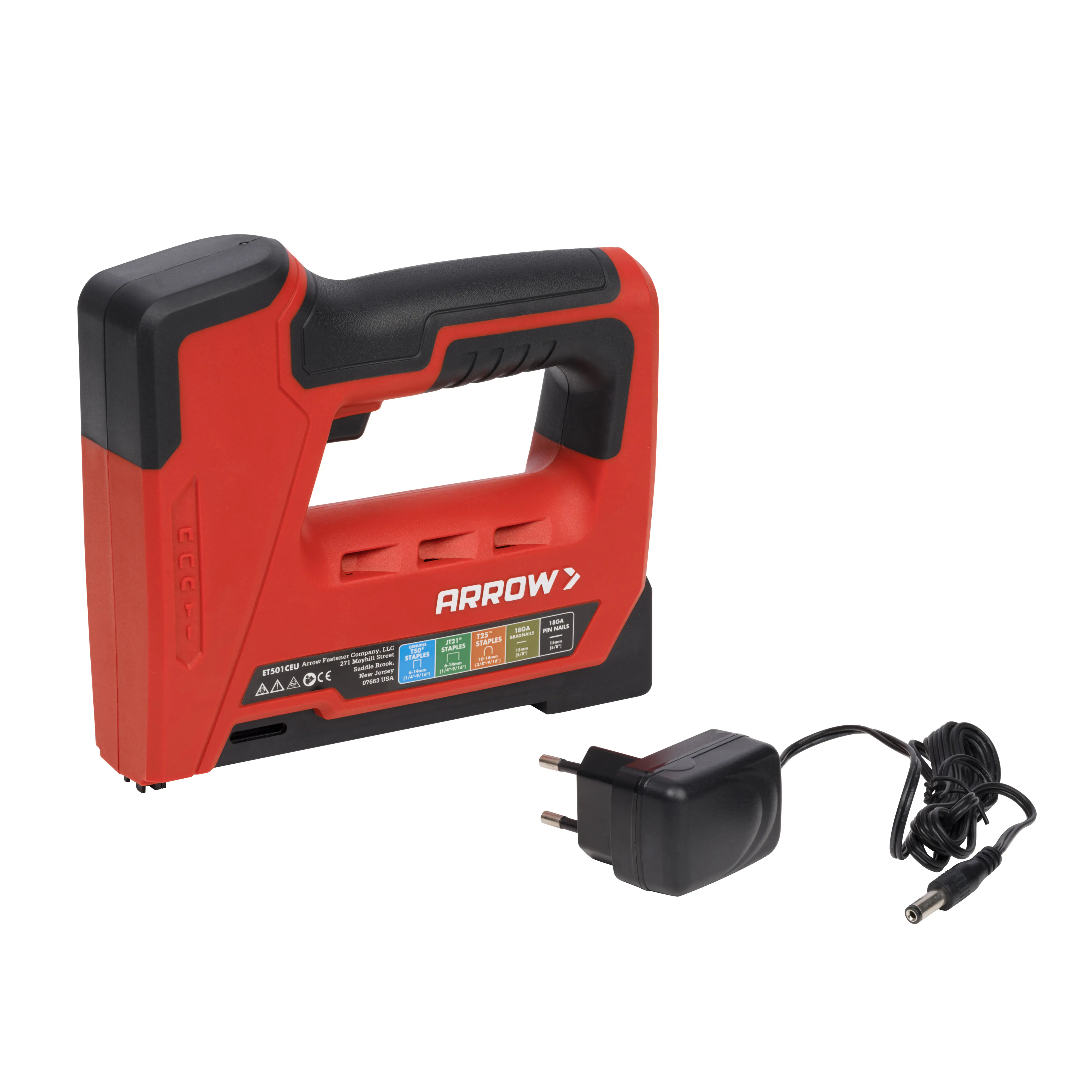 Arrow Akku-Handtacker ET501C 5 in 1 für Klammern, Kabelklammern & Nägel