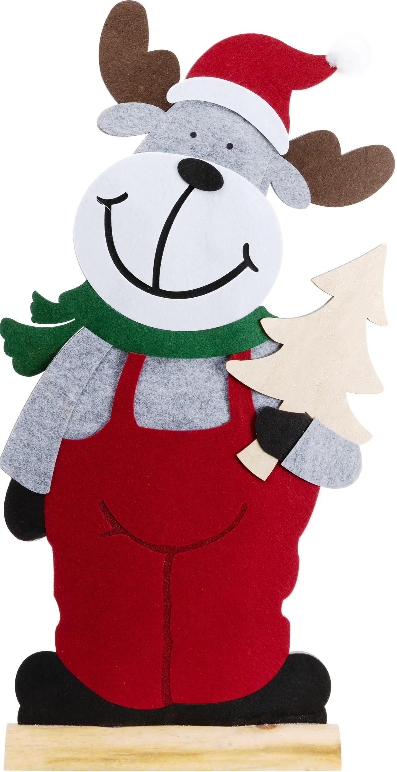 TrendLine Weihnachtsaufsteller Rentier 83 x 43 cm grau-rot