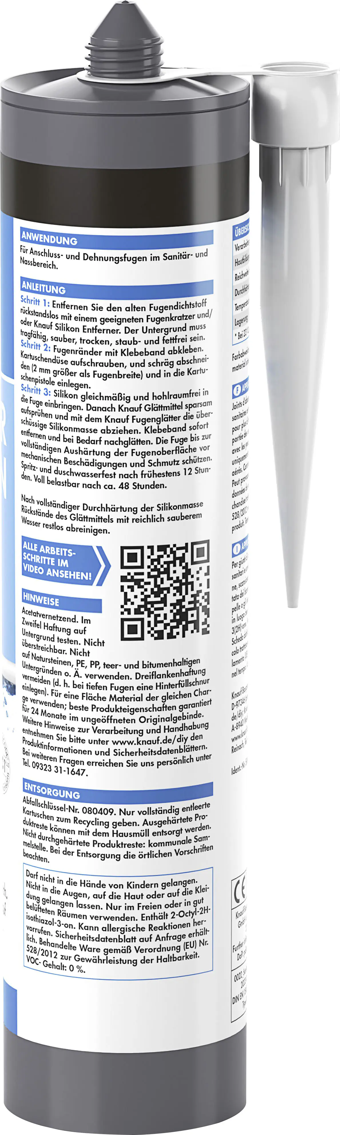 Knauf Sanitär Silikon samtschwarz 300 ml