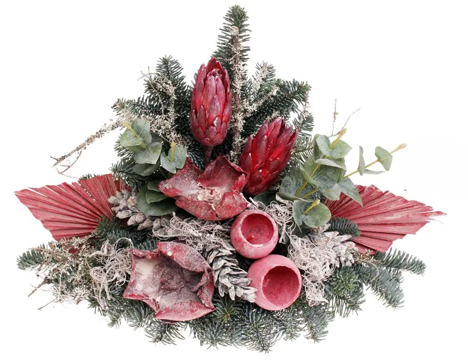 Nobilis Grableger rot-weiß dekoriert L 33 x B 55 cm