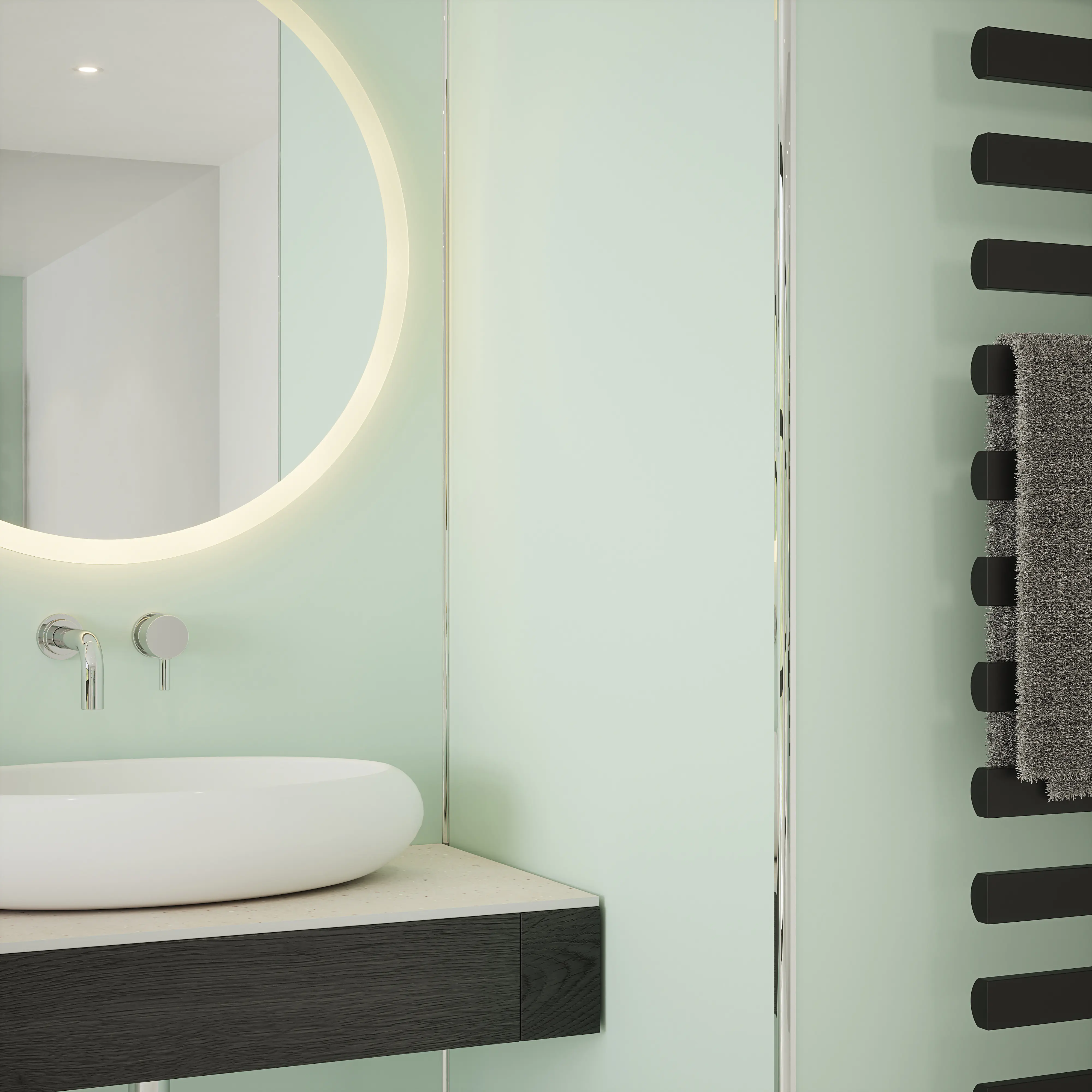 Wetwall Alloy Wandpaneel  Terra Grey/Seabreeze Green 60 x 244 cm