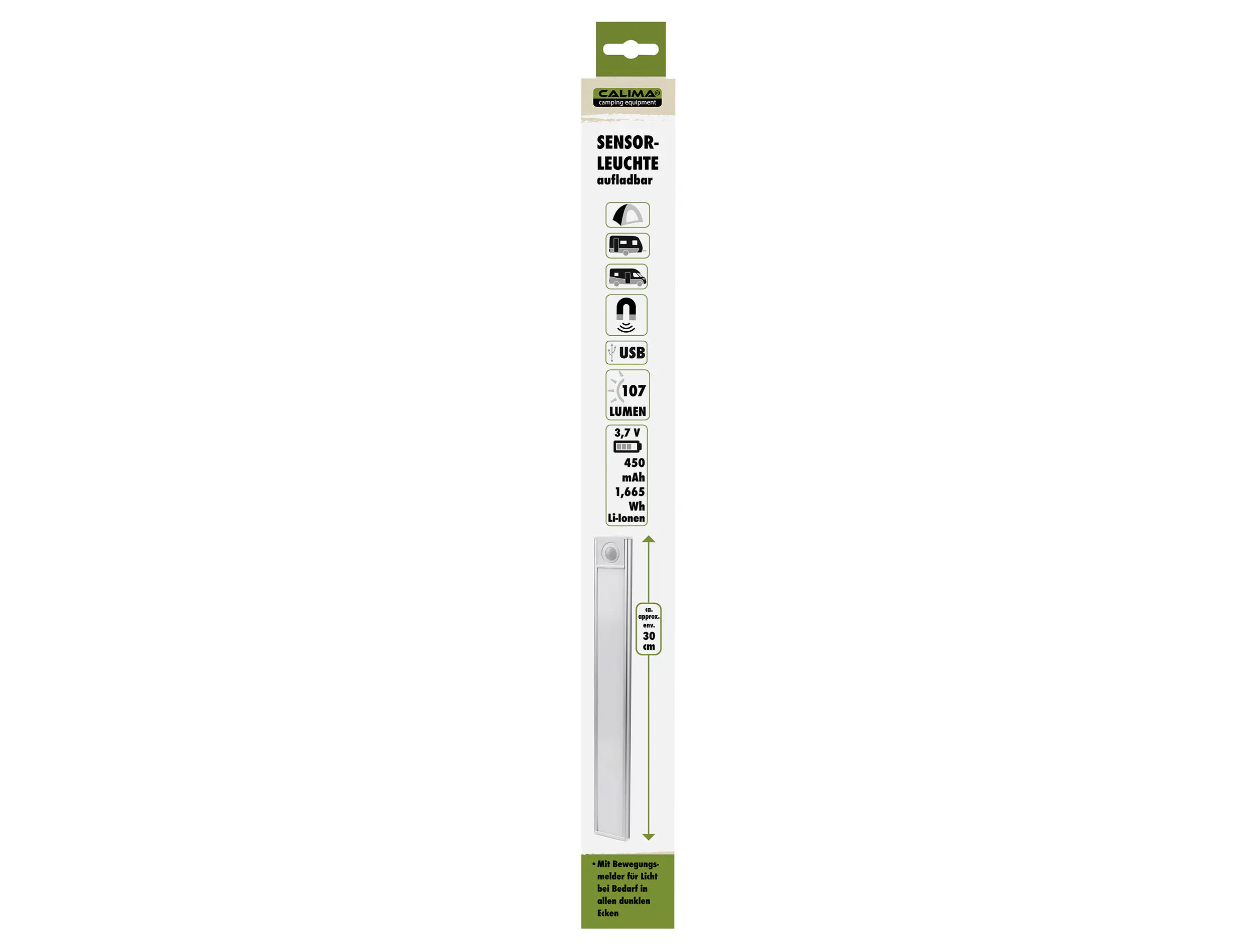 EAL LED Sensorleuchte Caravan aufladbar 30 cm EAL LED Sensorleuchte Caravan aufladbar 30 cm