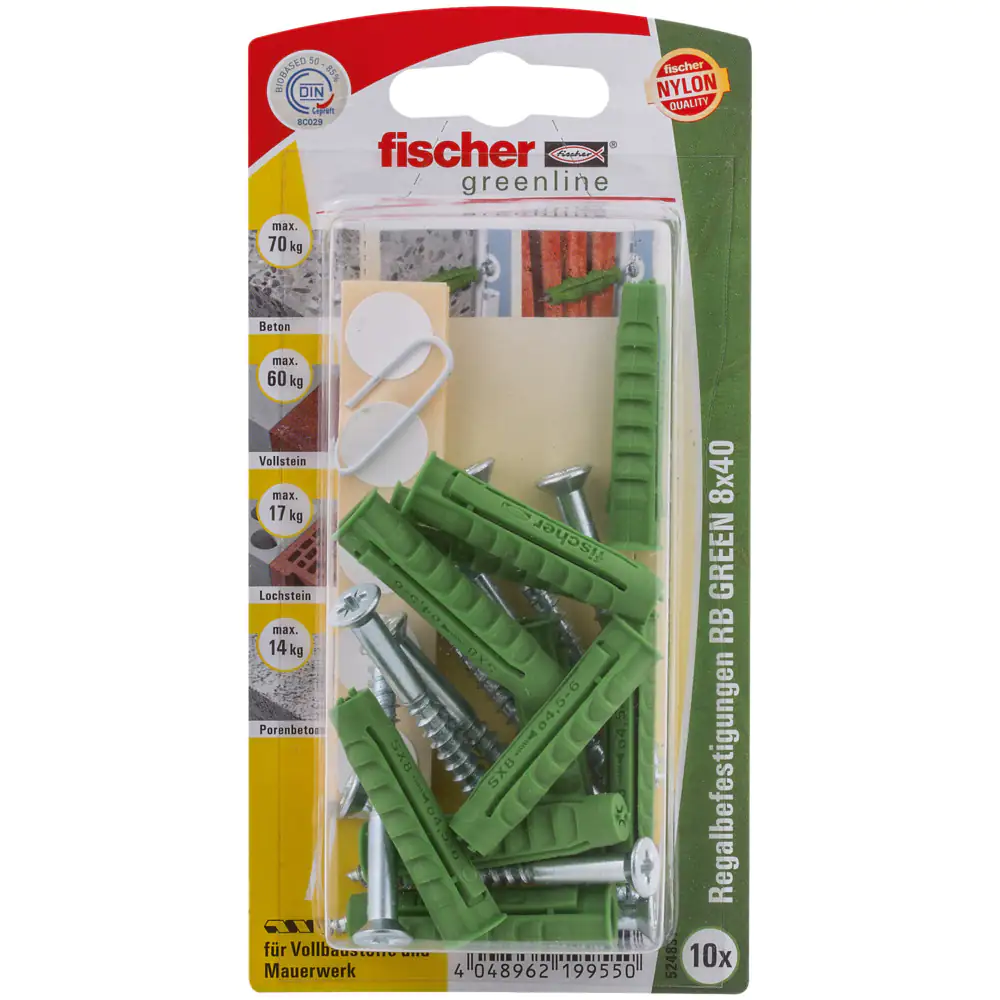Fischer Regalbefestigung RB green 8.0 x 40 mm - 10 Stück Fischer Regalbefestigung RB green 8.0 x 40 mm - 10 Stück