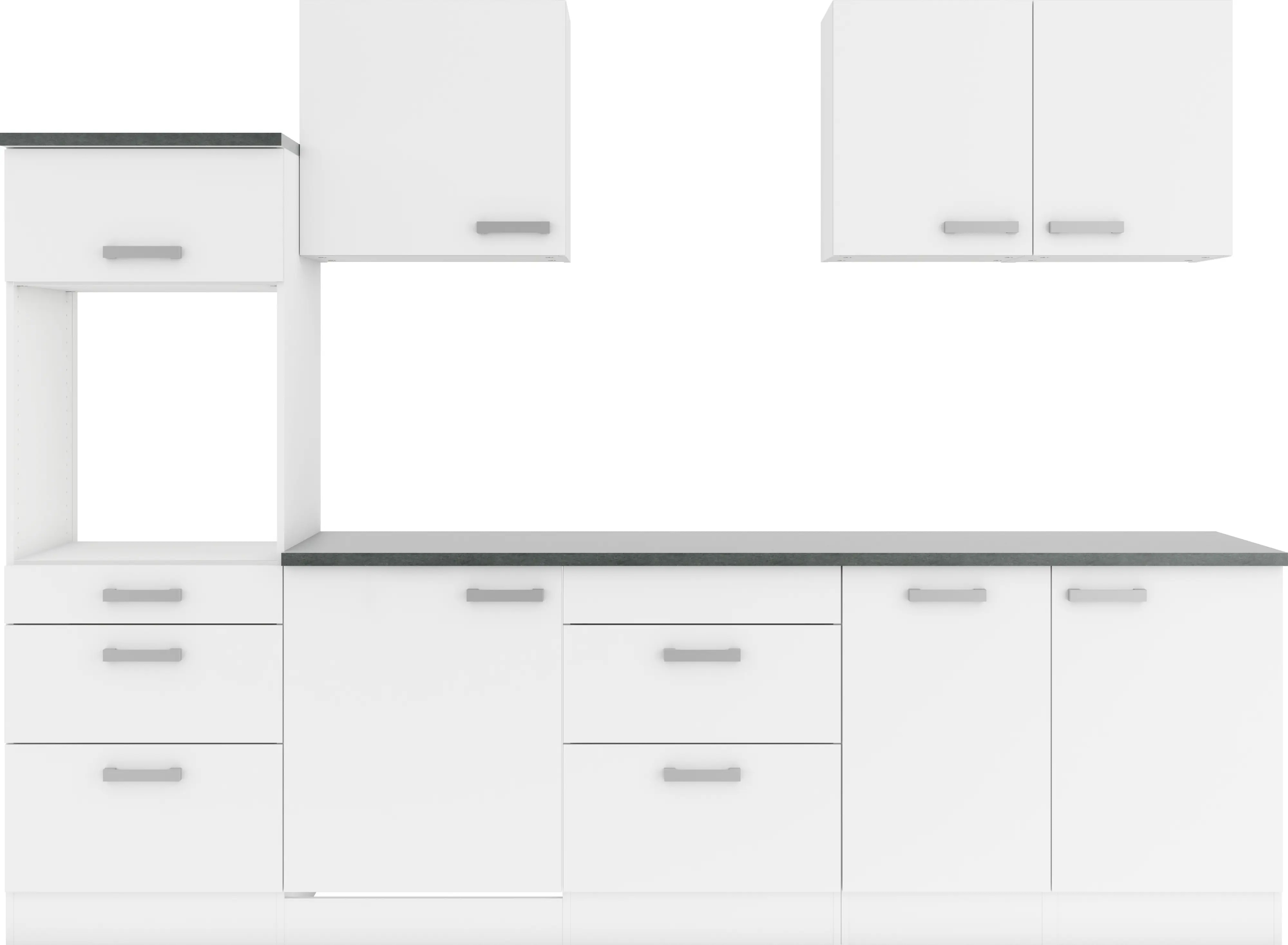 Optifit Küchenzeile Oslo 214 ohne Geräte weiß 270 cm