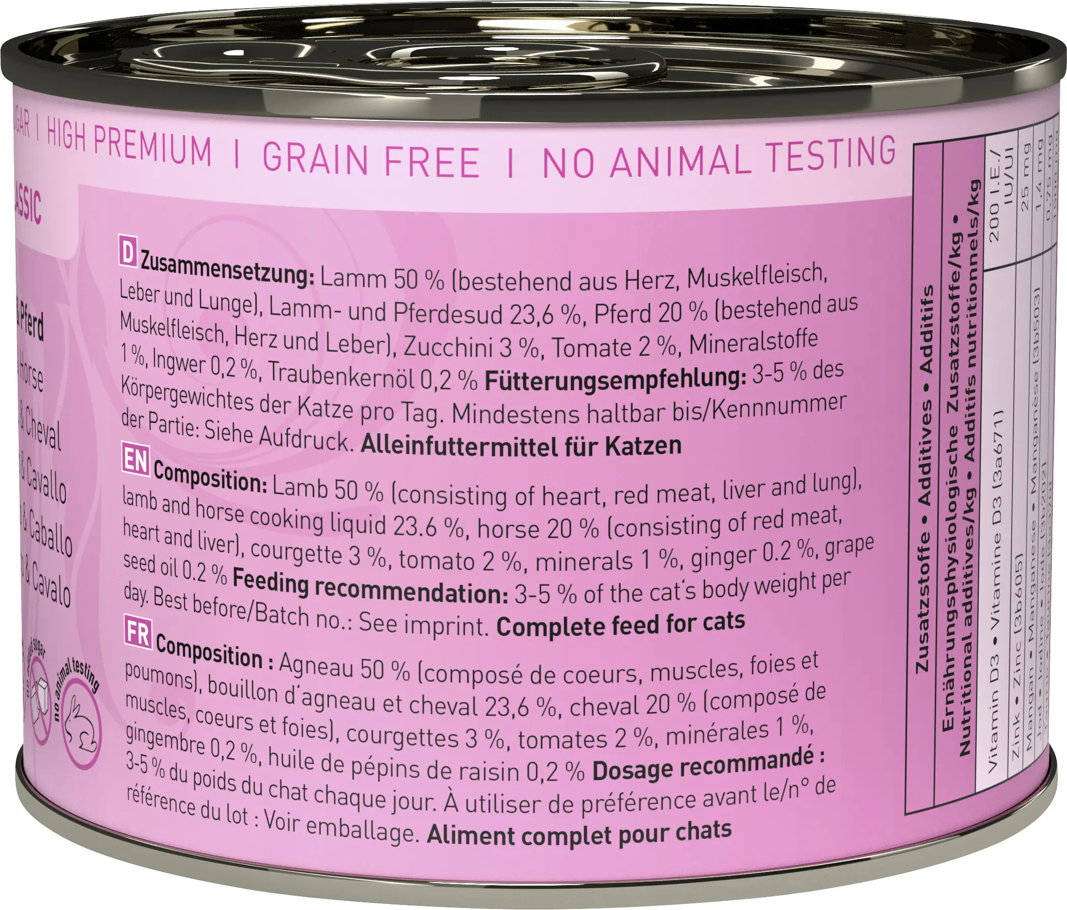 Catz Finefood Katzenfutter Classic No. 19 Lamm & Pferd 200 g