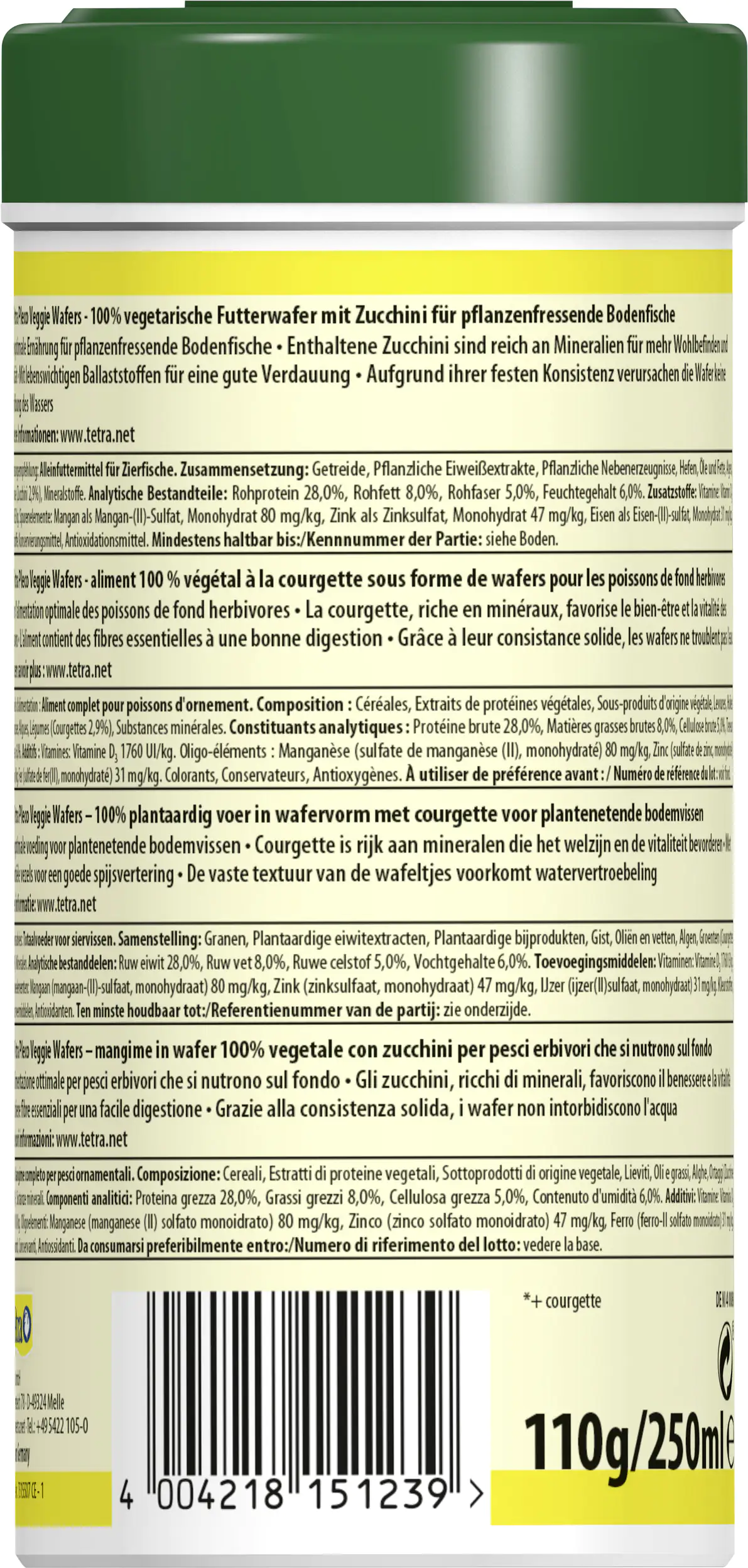 Tetra Pleco Veggie Wafers 250 ml